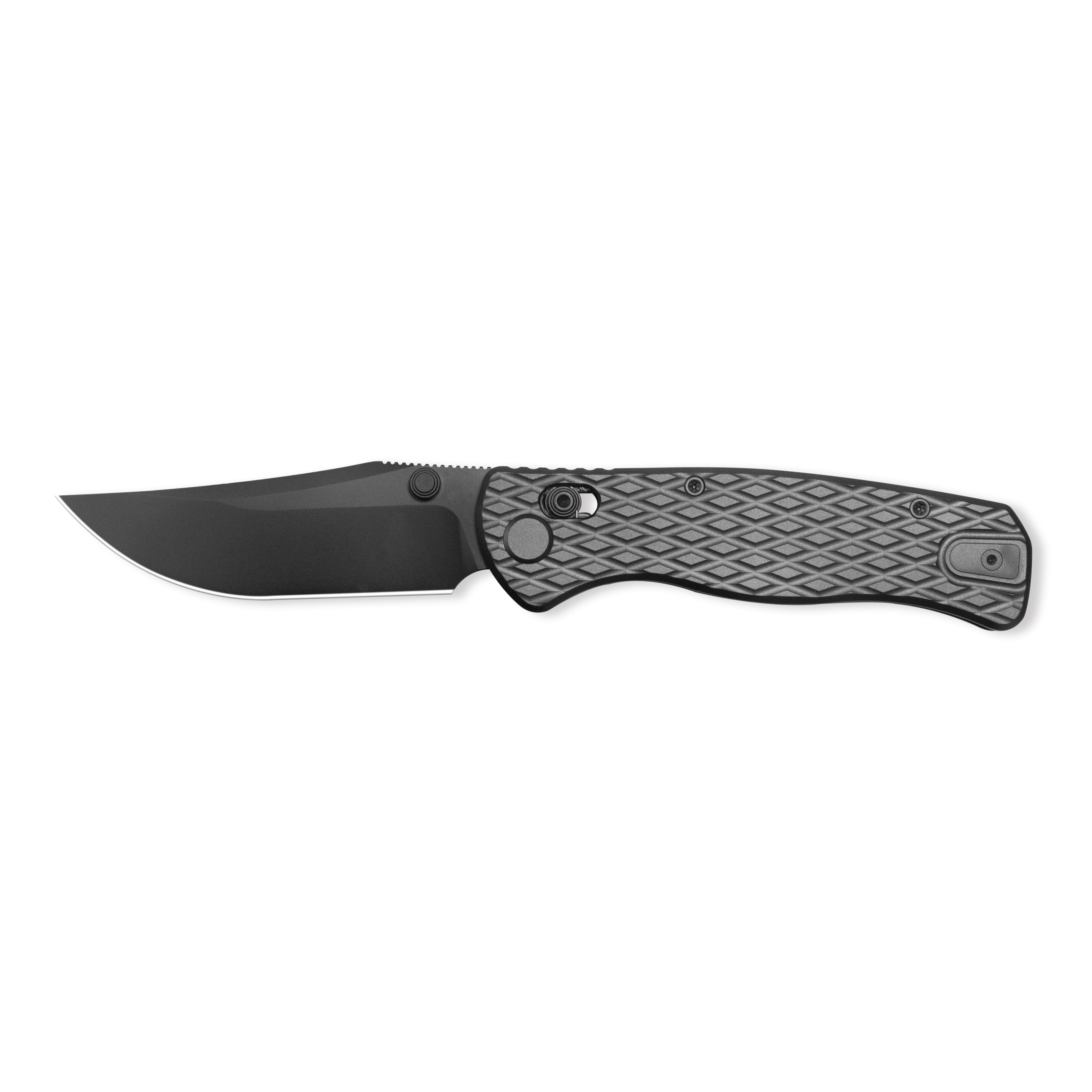 GEO Knife Sharp Shadow Crossbar lock Folding Knife Black DLC 6AL4V Titanium Handle 3.3" Black DLC Bohler M390 Blade GEO2504B