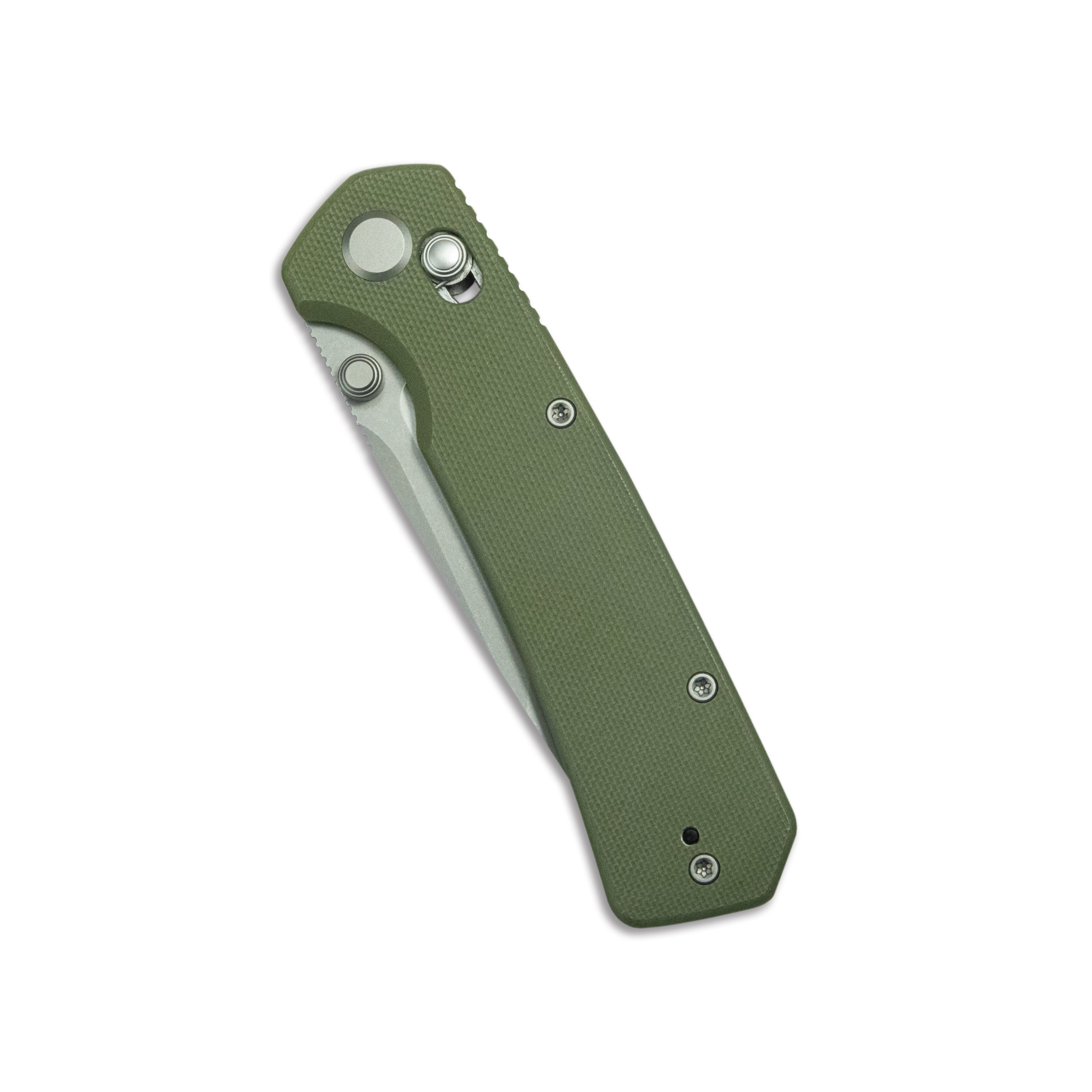 ( Pre-order ) GEO Knife Blaze Crossbar lock Folding Knife Green G10 Handle 3.3" Stonewash Bohler M390 Blade GEO2503H