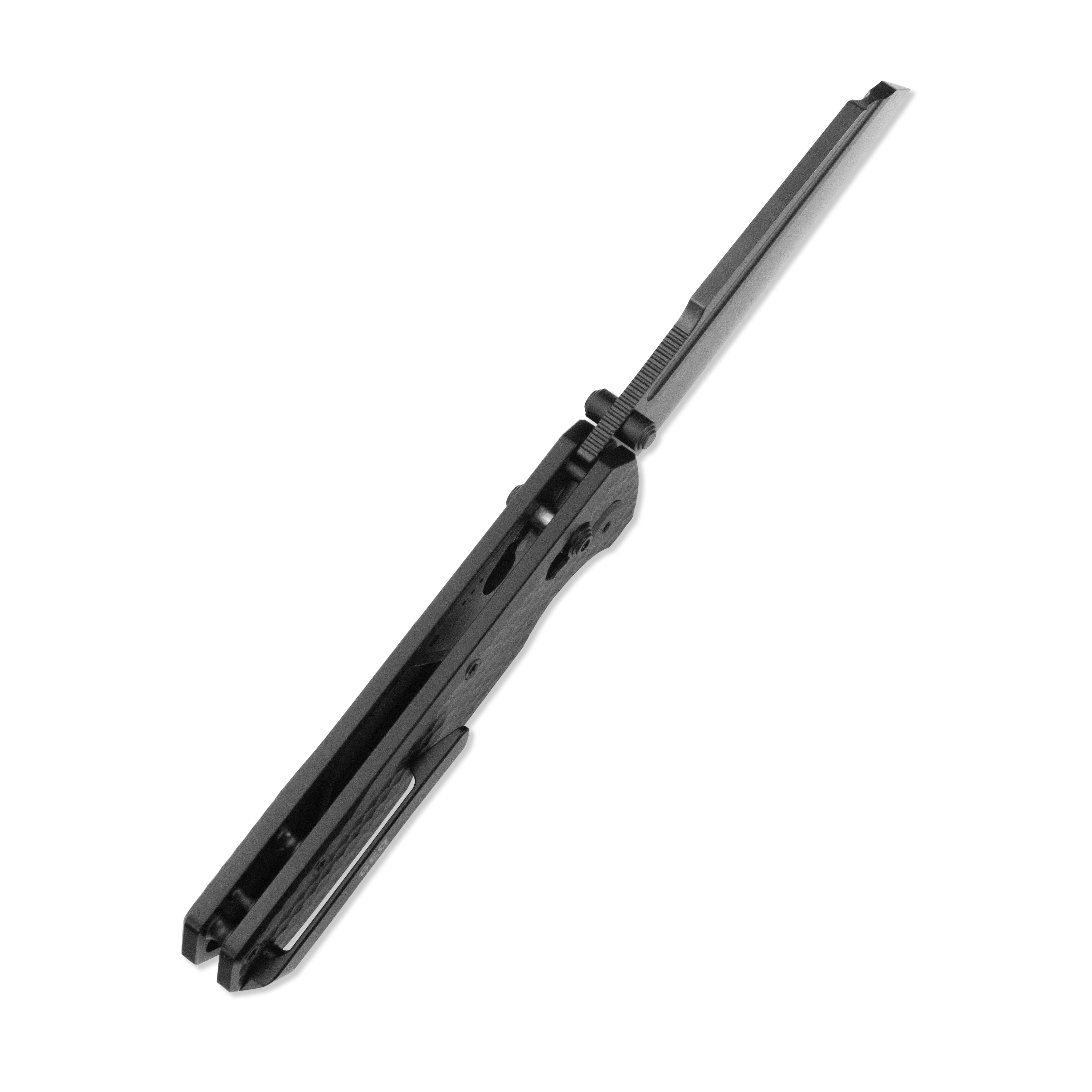 GEO Knife Noxiz Crossbar lock Folding Knife Black 6AL4V Titanium Handle 3.1" Black DLC Bohler M390 Blade GEO2506C