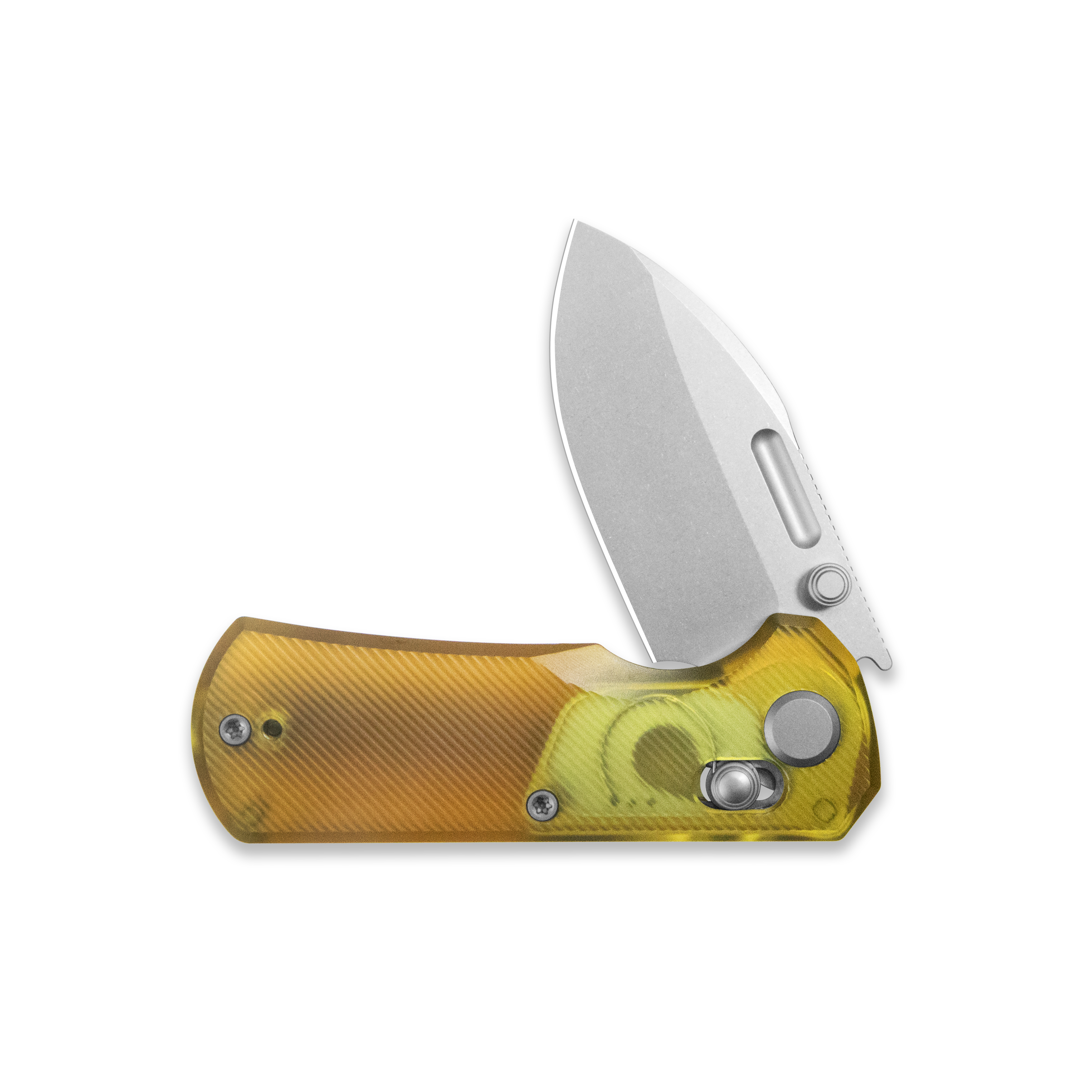 GEO Knife Belluf Crossbar lock Folding Knife Ultem Handle 2.4" Stonewash Bohler M390 Blade GEO2508G