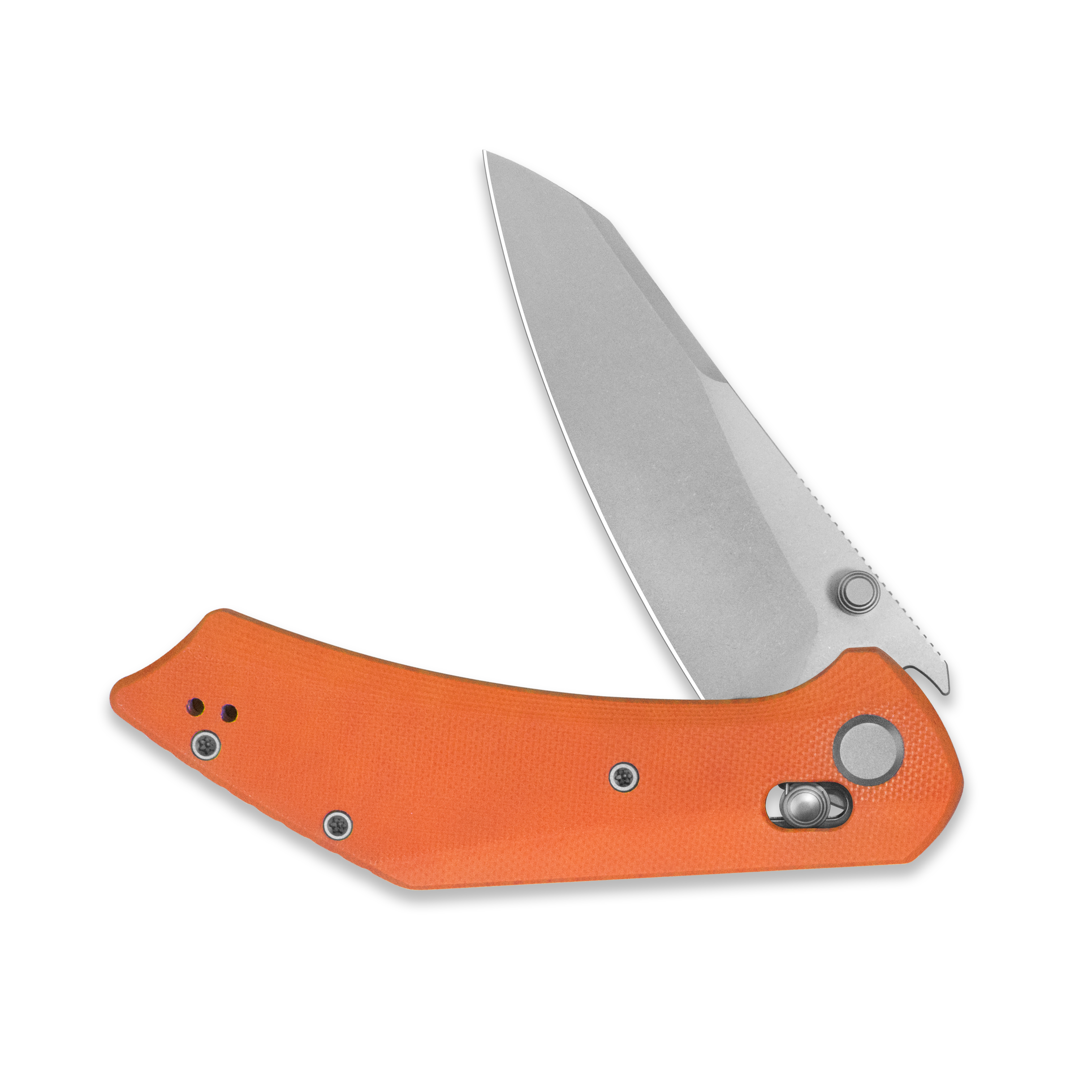 GEO Knife DIVID Crossbar lock Folding Knife Orange G10 Handle 3.3" Stonewash Bohler M390 Blade GEO2507H