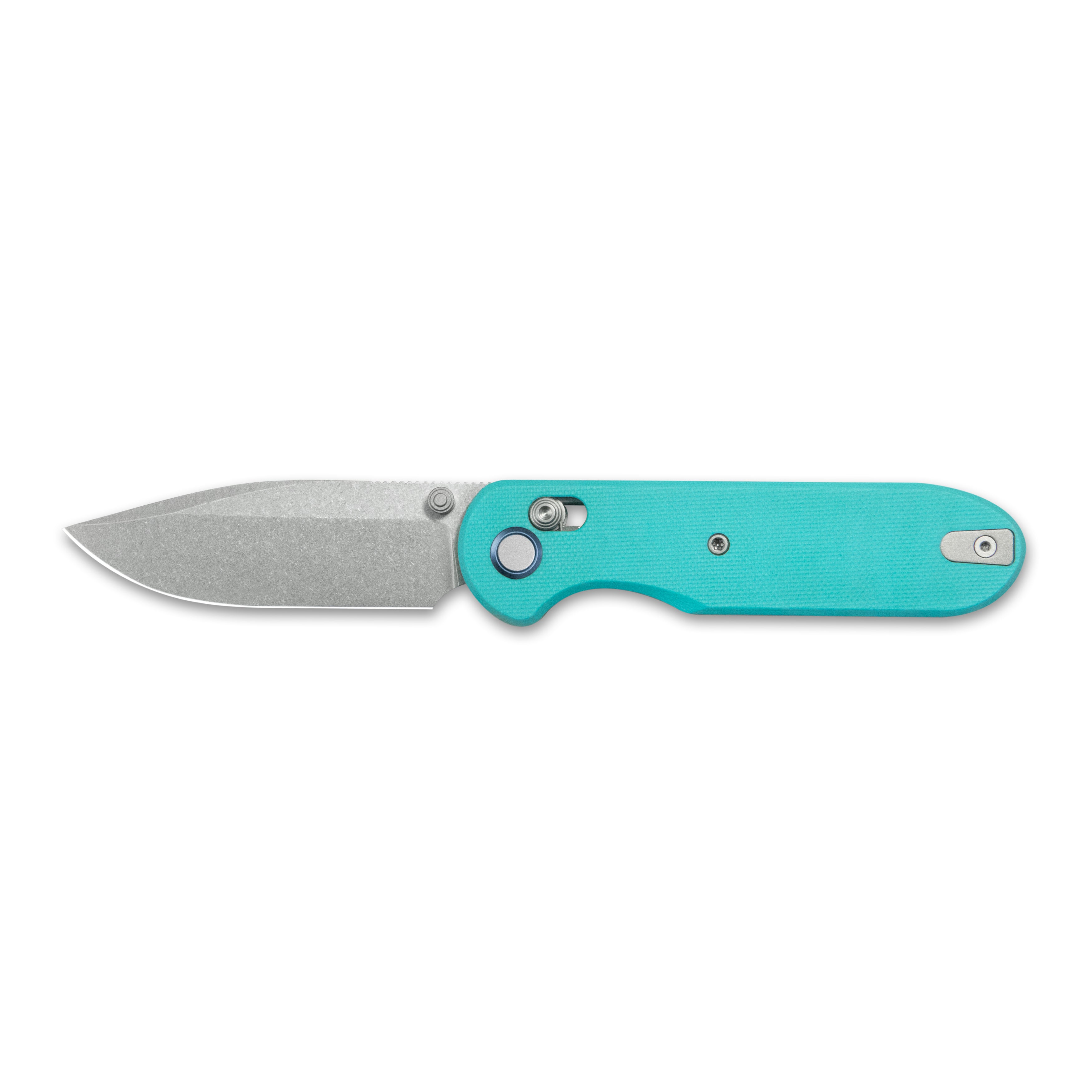 GEO Knife Ethereal Cutter Crossbar lock Folding Knife Tiffany Blue G10 Handle 3.0" Stonewash Bohler M390 Blade GEO2402G