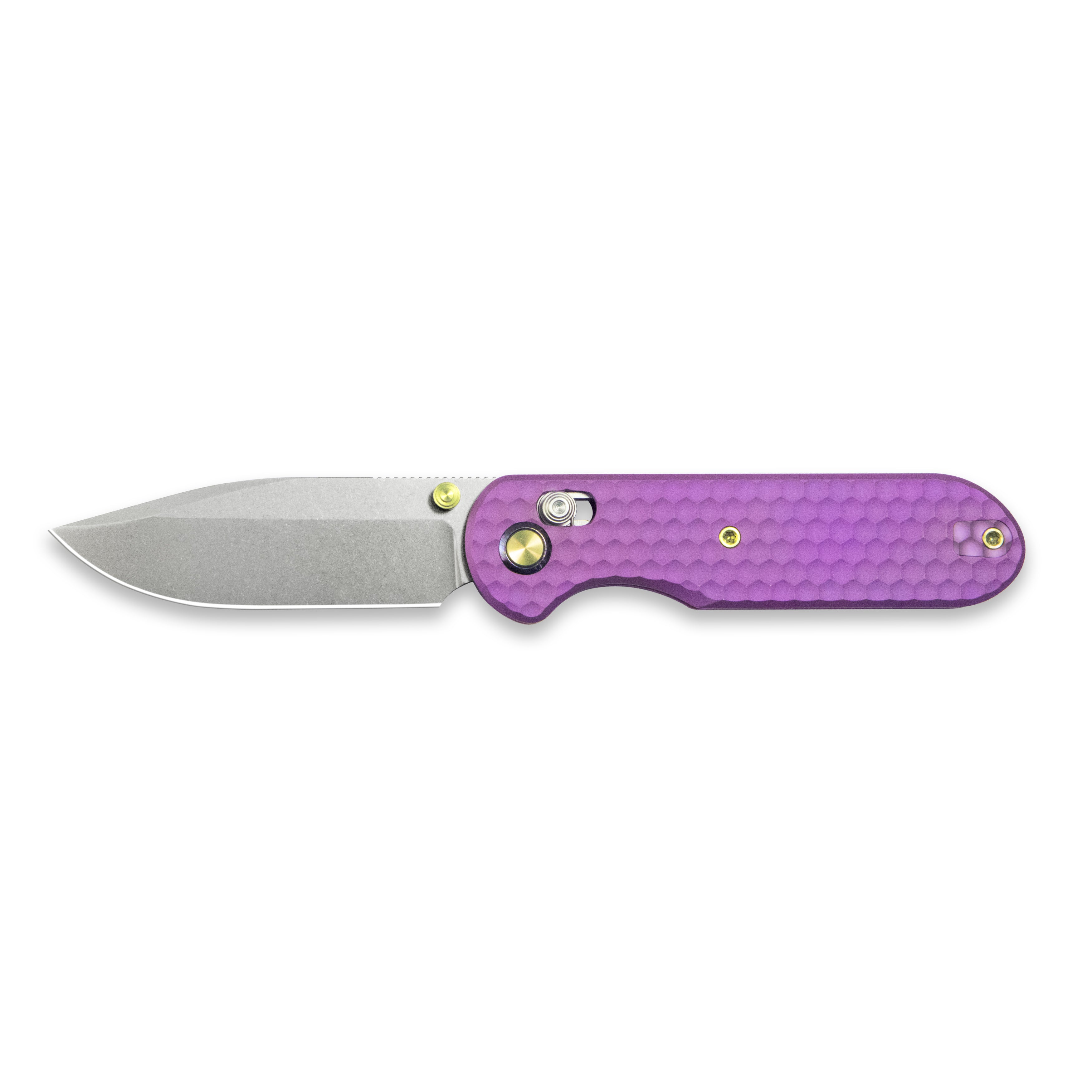 (Pre-order) ( Before February 5th): GEO Knife Ethereal Cutter Axis lock Folding Knife Purple 6AL4V Titanium Handle 3.0" Stonewash Bohler M390 Blade GEO2402I