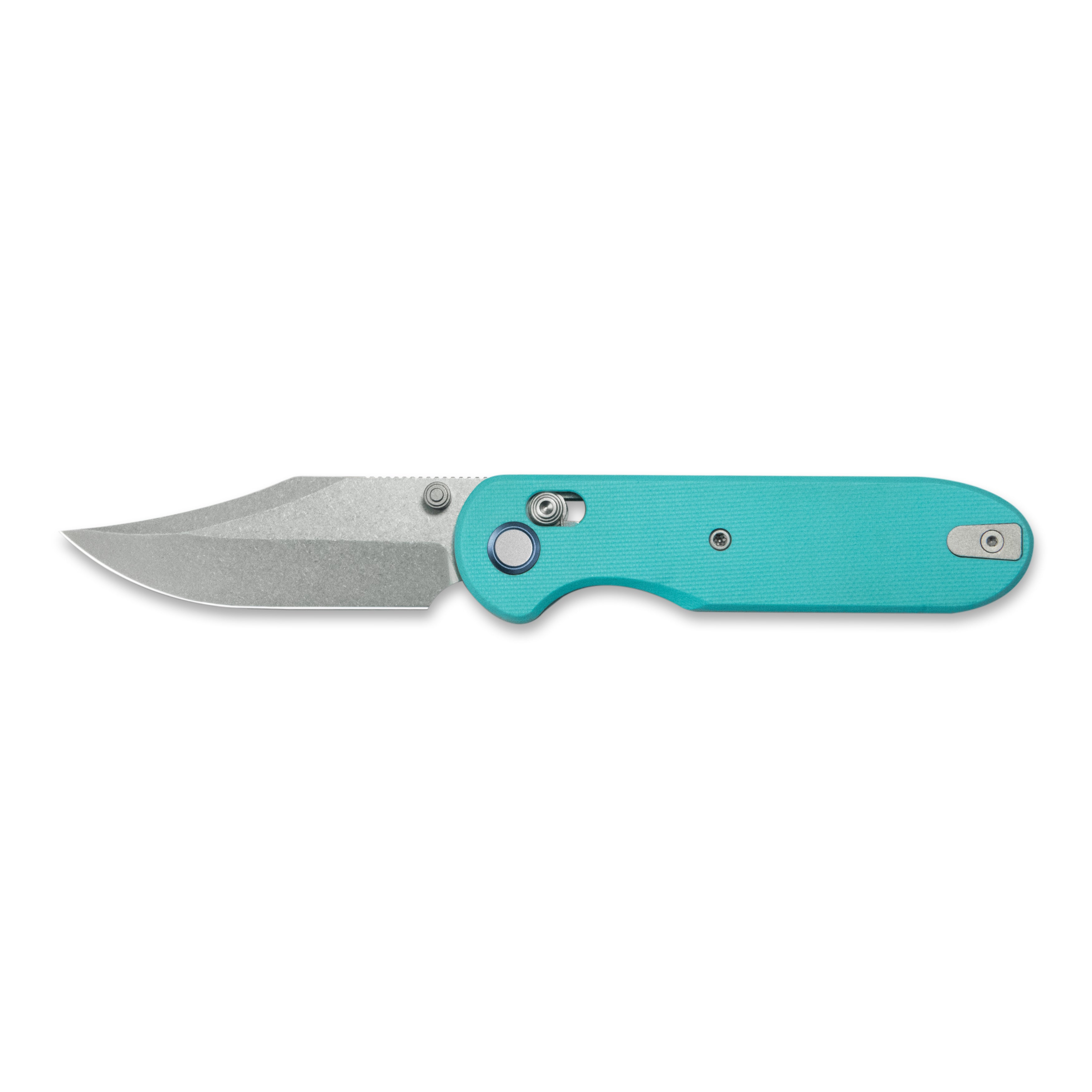 GEO Knife Ethereal Cutter Crossbar lock Folding Knife Tiffany Blue G10 Handle 3.0" Stonewash Bohler M390 Blade GEO2401G