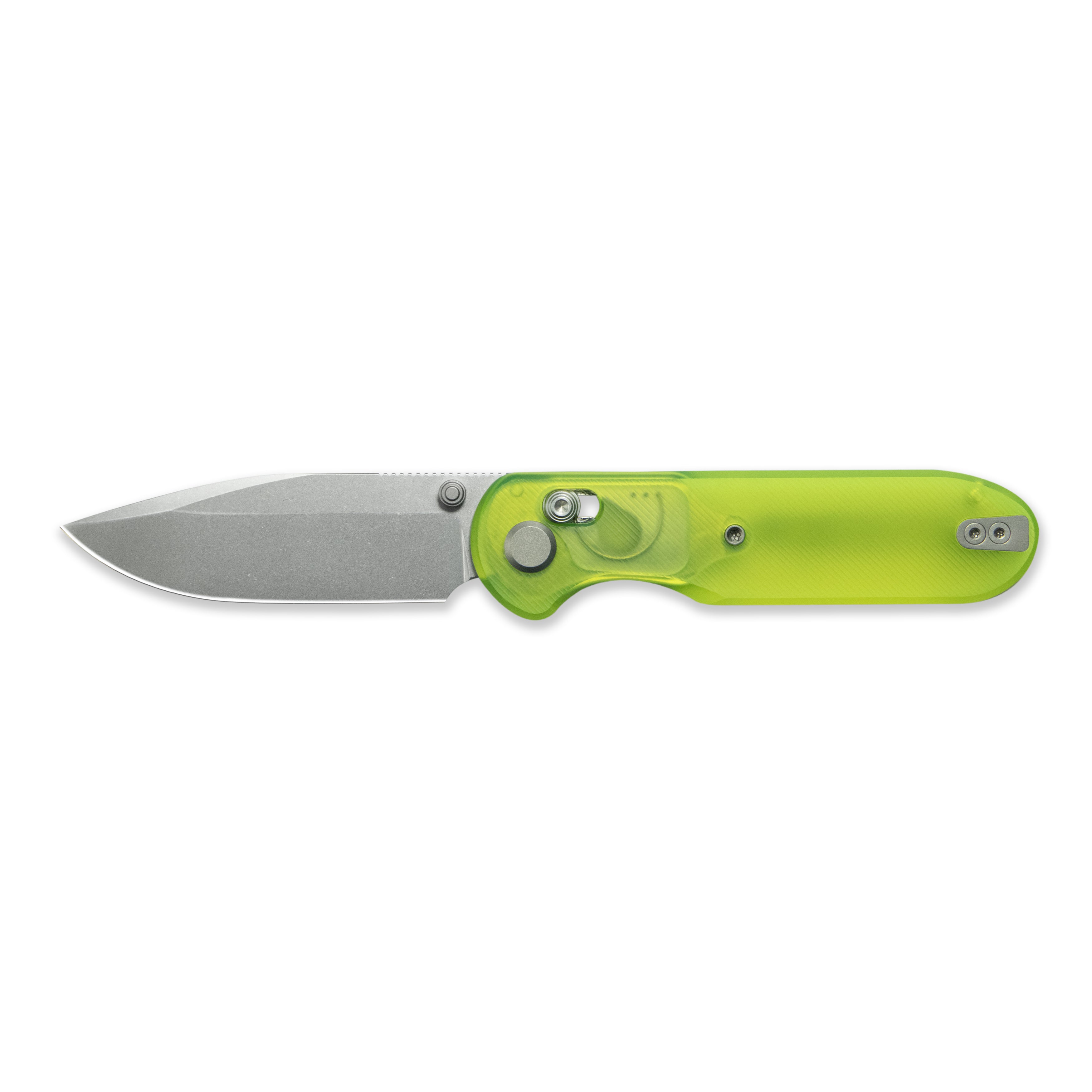 Blade HQ Exclusives SKU : GEO Knife Ethereal Cutter Crossbar lock Folding Knife Green Acrylic Handle 3.0" Stonewash CPM S90V Blade GEO2402O