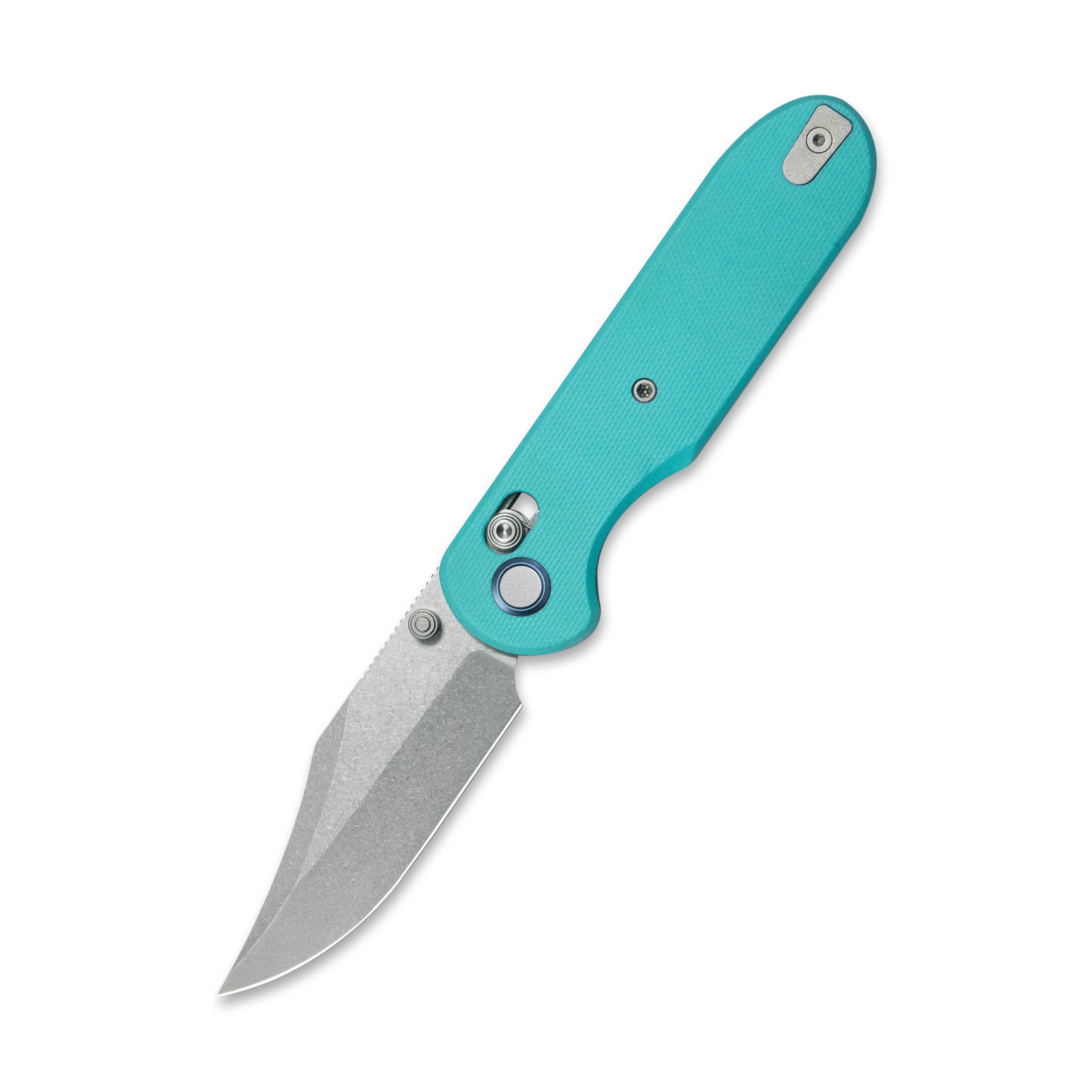 GEO Knife Ethereal Cutter Crossbar lock Folding Knife Tiffany Blue G10 Handle 3.0" Stonewash Bohler M390 Blade GEO2401G