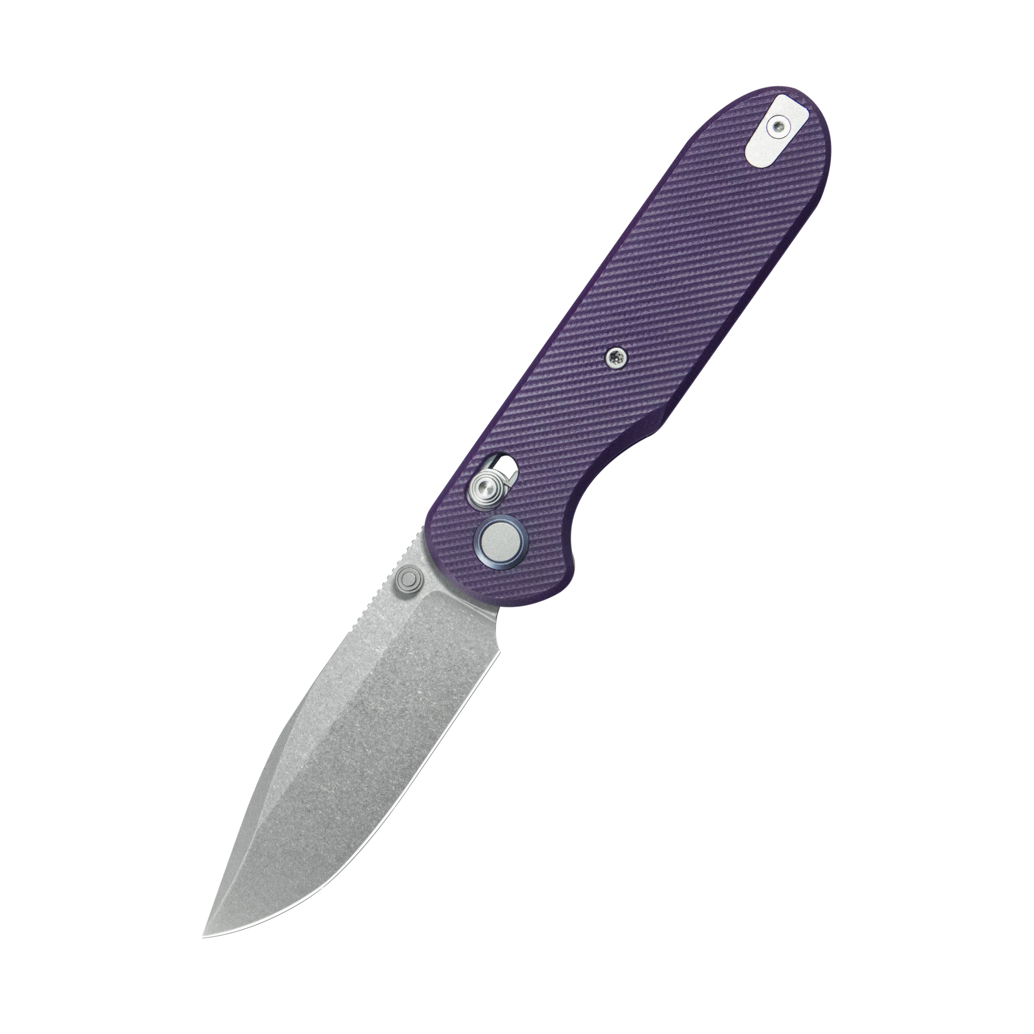 GEO Knife Ethereal Cutter Crossbar lock Folding Knife Purple G10 Handle 3.0" Stonewash Bohler M390 Blade GEO2402L