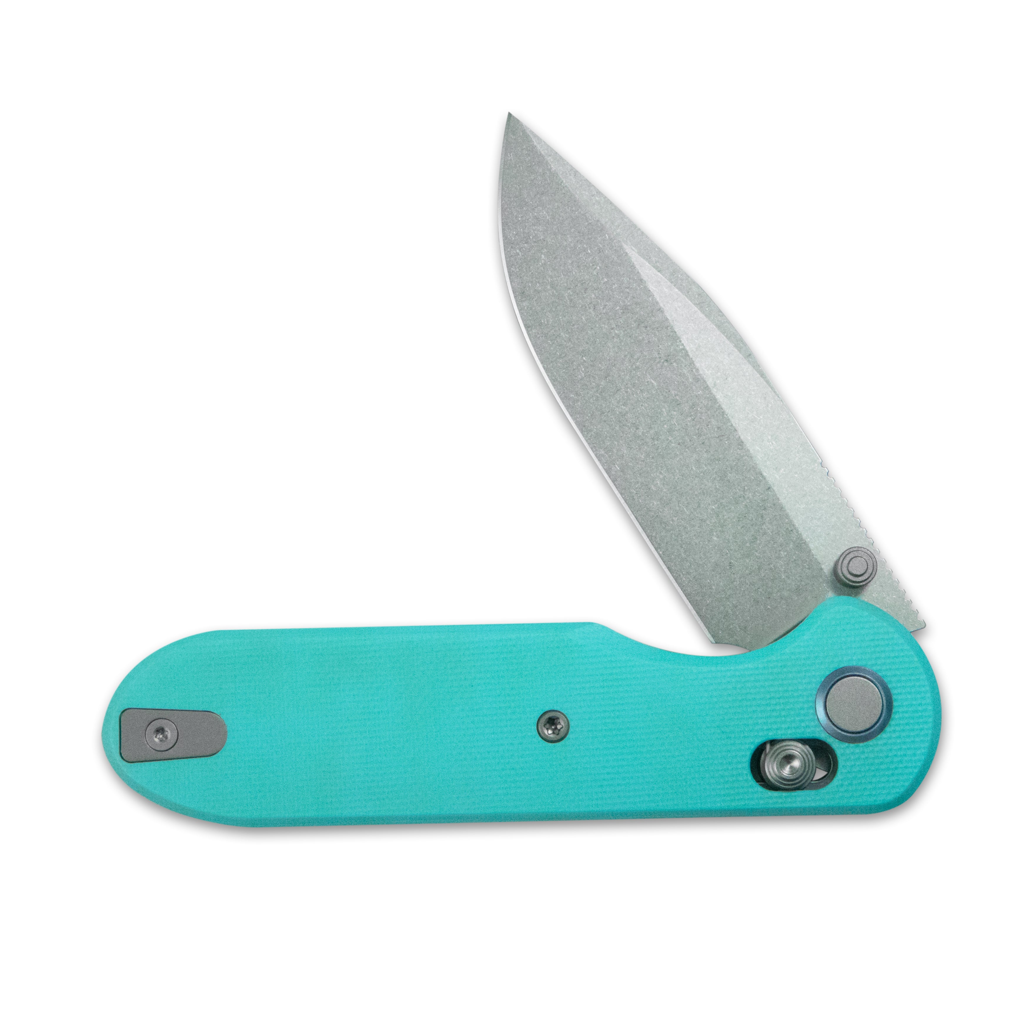 GEO Knife Ethereal Cutter Crossbar lock Folding Knife Tiffany Blue G10 Handle 3.0" Stonewash Bohler M390 Blade GEO2402G