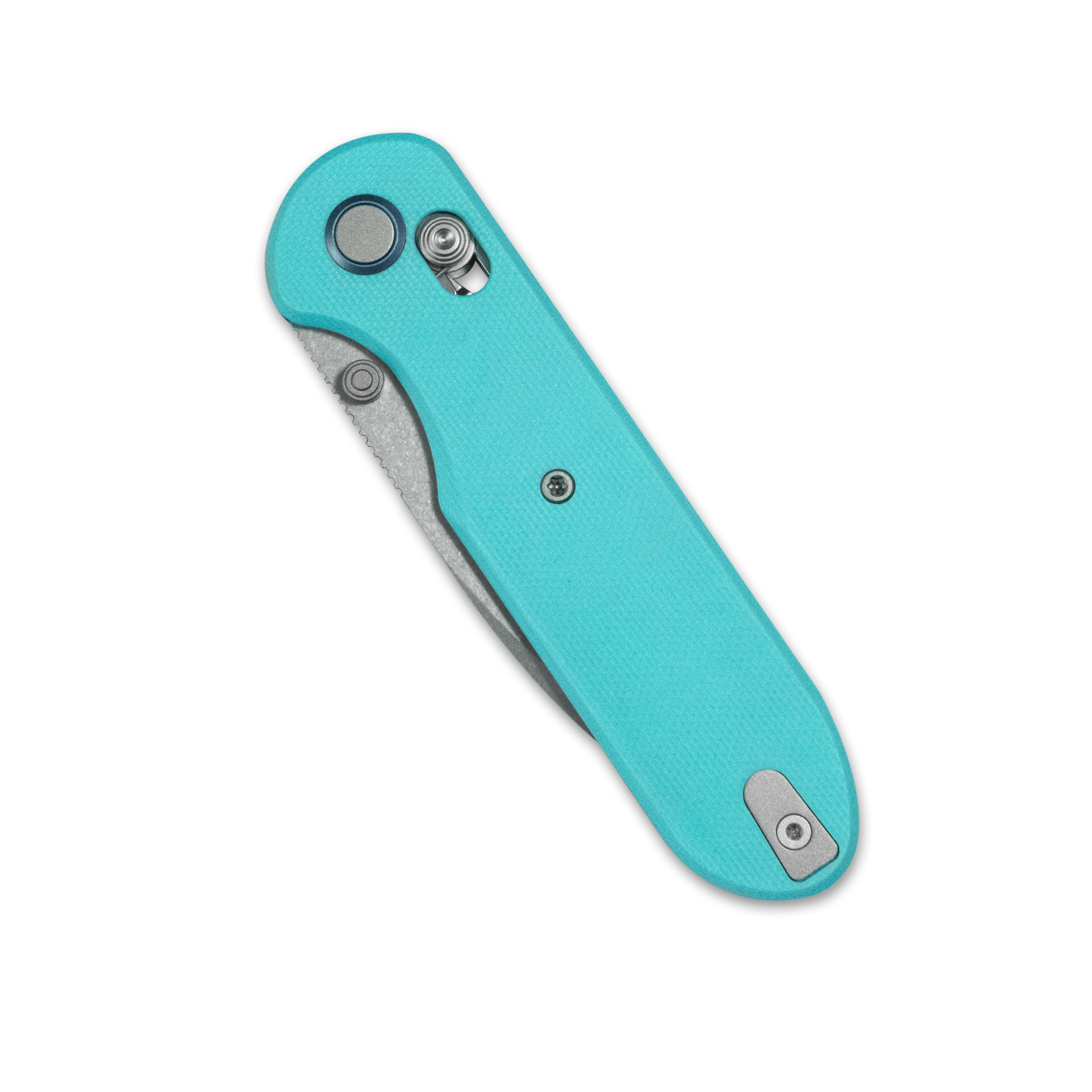 GEO Knife Ethereal Cutter Crossbar lock Folding Knife Tiffany Blue G10 Handle 3.0" Stonewash Bohler M390 Blade GEO2402G