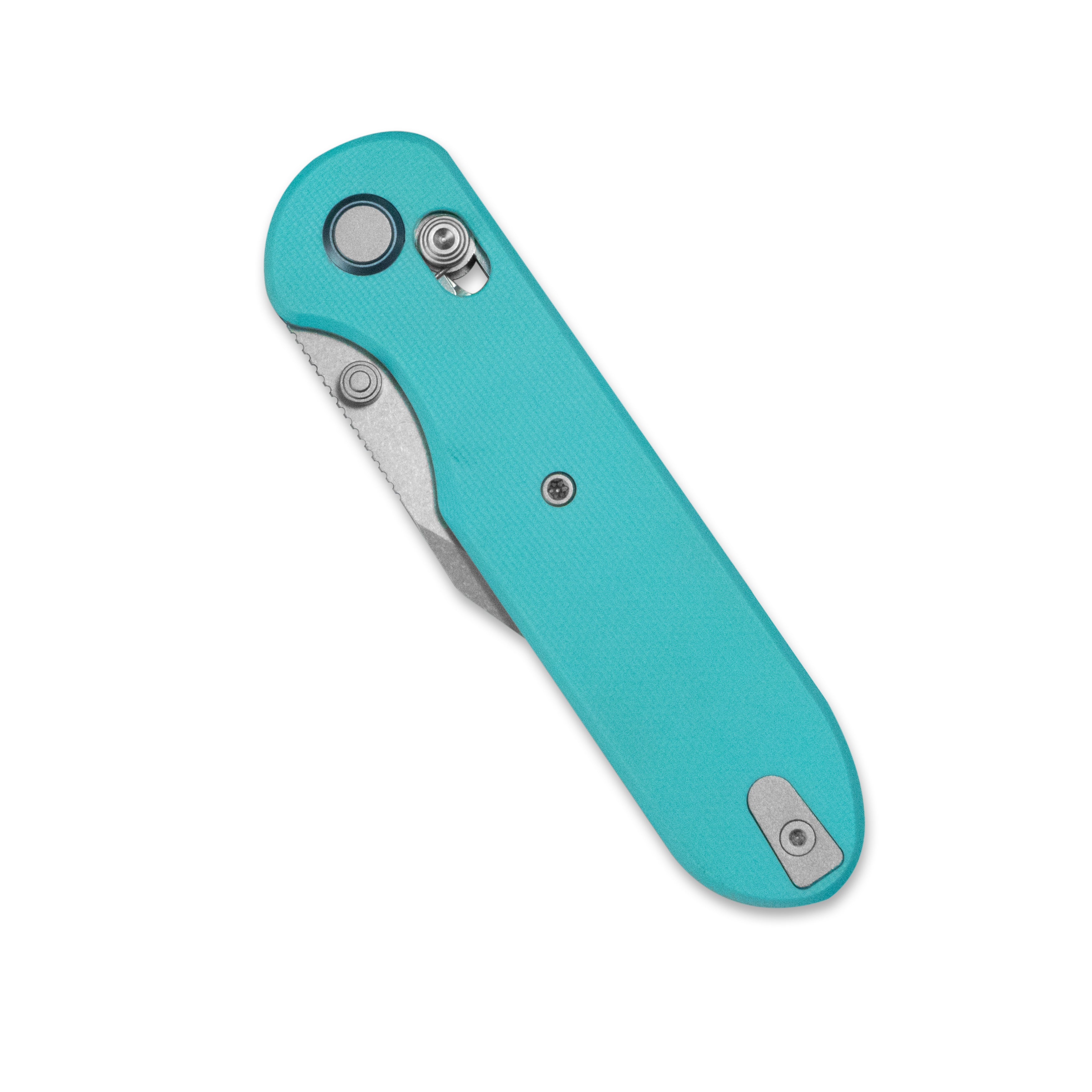 GEO Knife Ethereal Cutter Crossbar lock Folding Knife Tiffany Blue G10 Handle 3.0" Stonewash Bohler M390 Blade GEO2401G