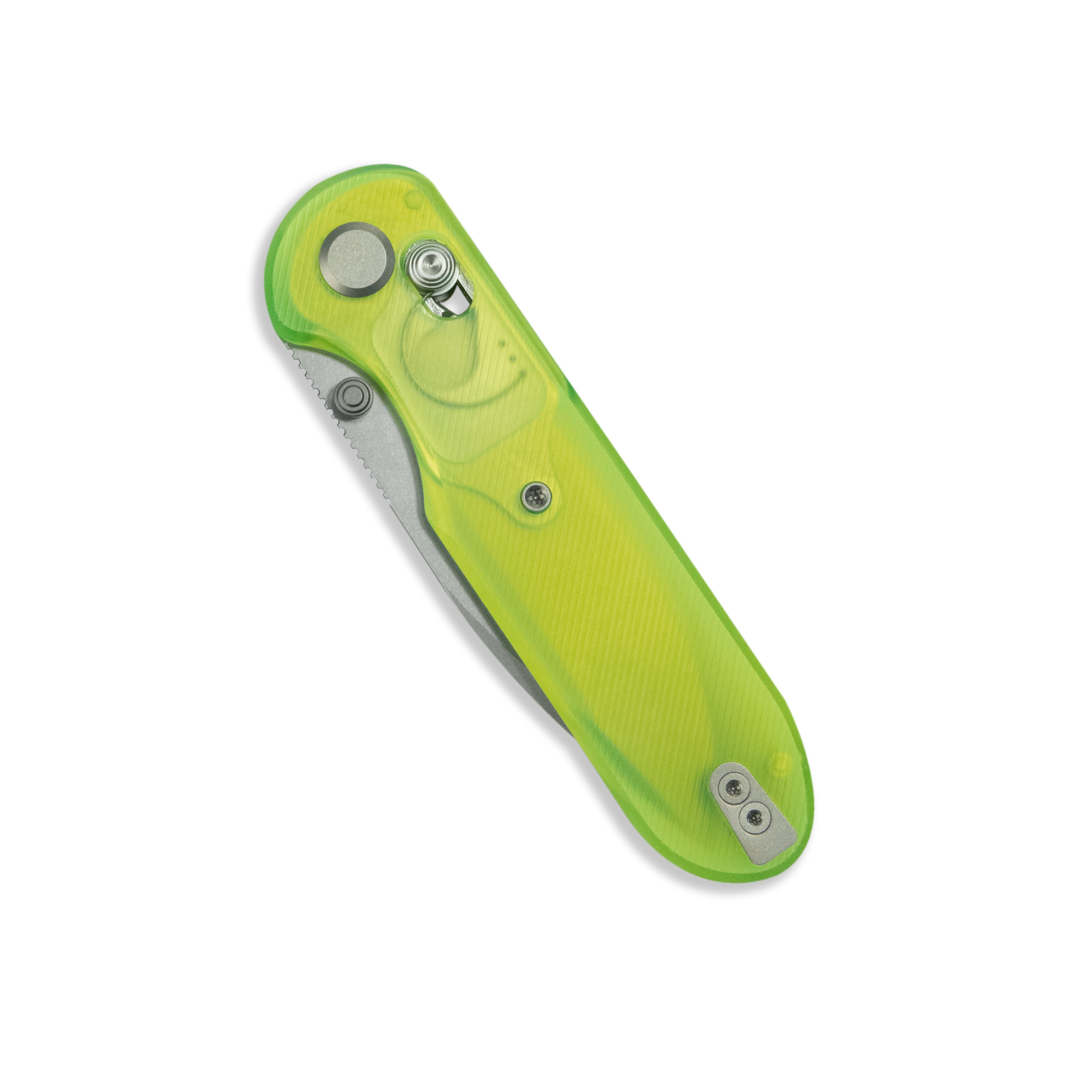 Blade HQ Exclusives SKU : GEO Knife Ethereal Cutter Crossbar lock Folding Knife Green Acrylic Handle 3.0" Stonewash CPM S90V Blade GEO2402O