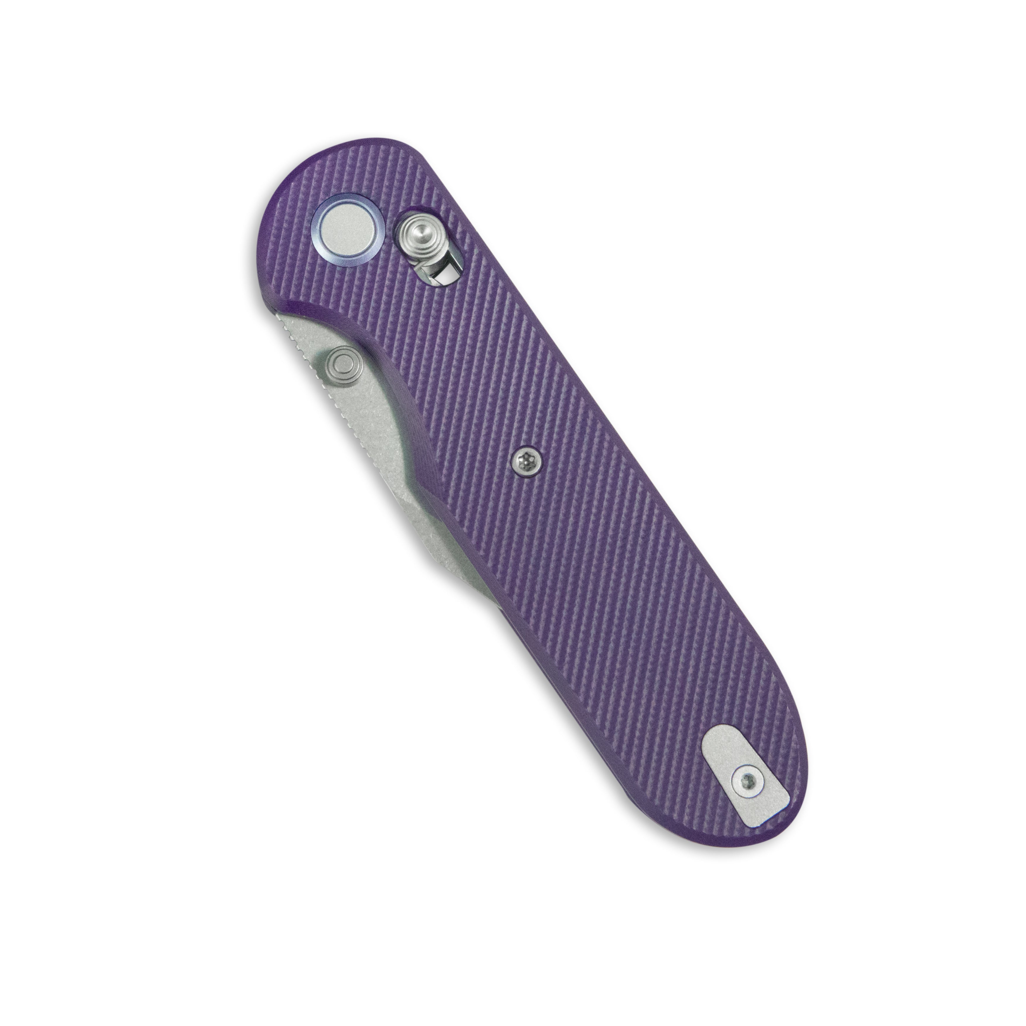 GEO Knife Ethereal Cutter Crossbar lock Folding Knife Purple G10 Handle 3.0" Stonewash Bohler M390 Blade GEO2401L
