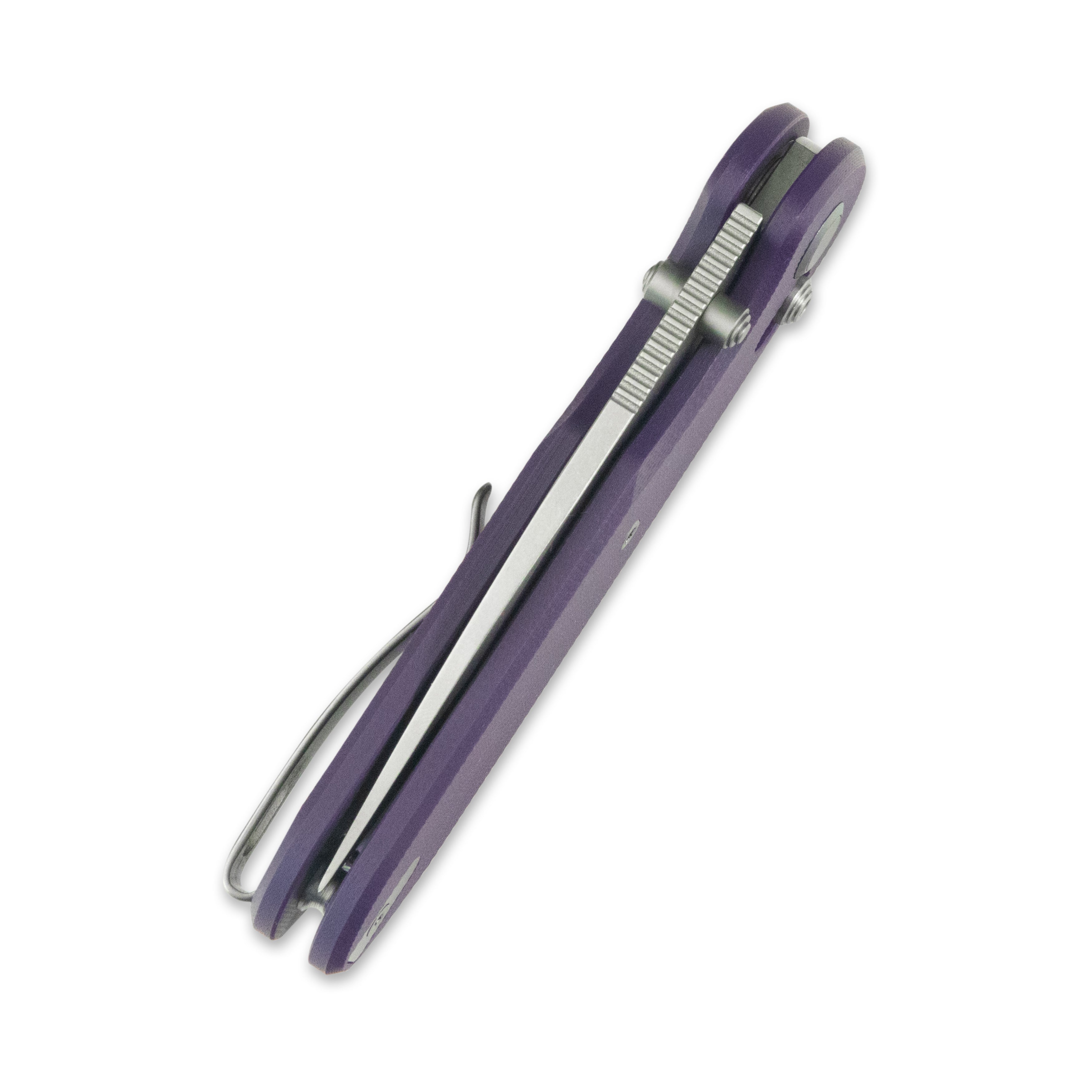 GEO Knife Ethereal Cutter Crossbar lock Folding Knife Purple G10 Handle 3.0" Stonewash Bohler M390 Blade GEO2402L