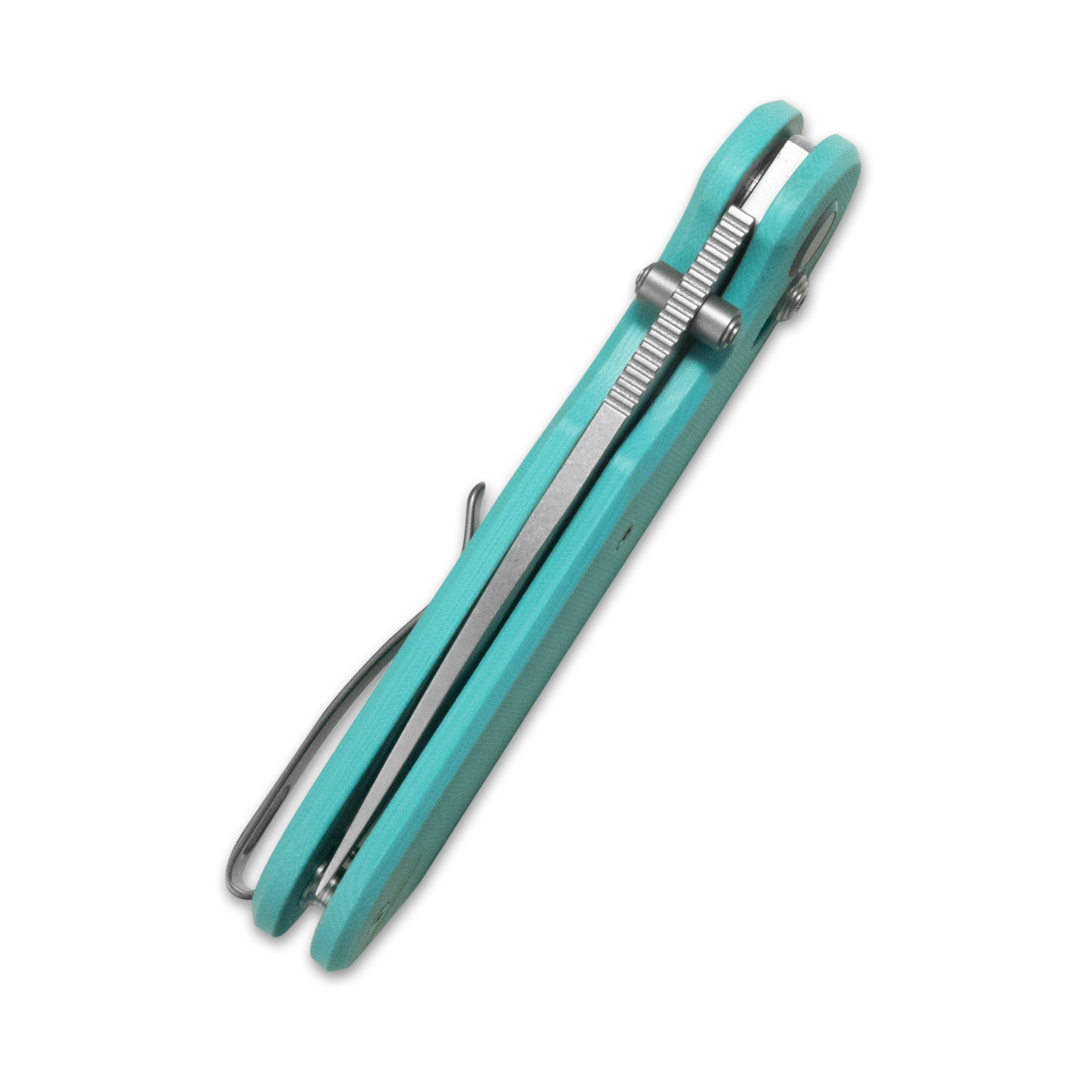 GEO Knife Ethereal Cutter Crossbar lock Folding Knife Tiffany Blue G10 Handle 3.0" Stonewash Bohler M390 Blade GEO2402G
