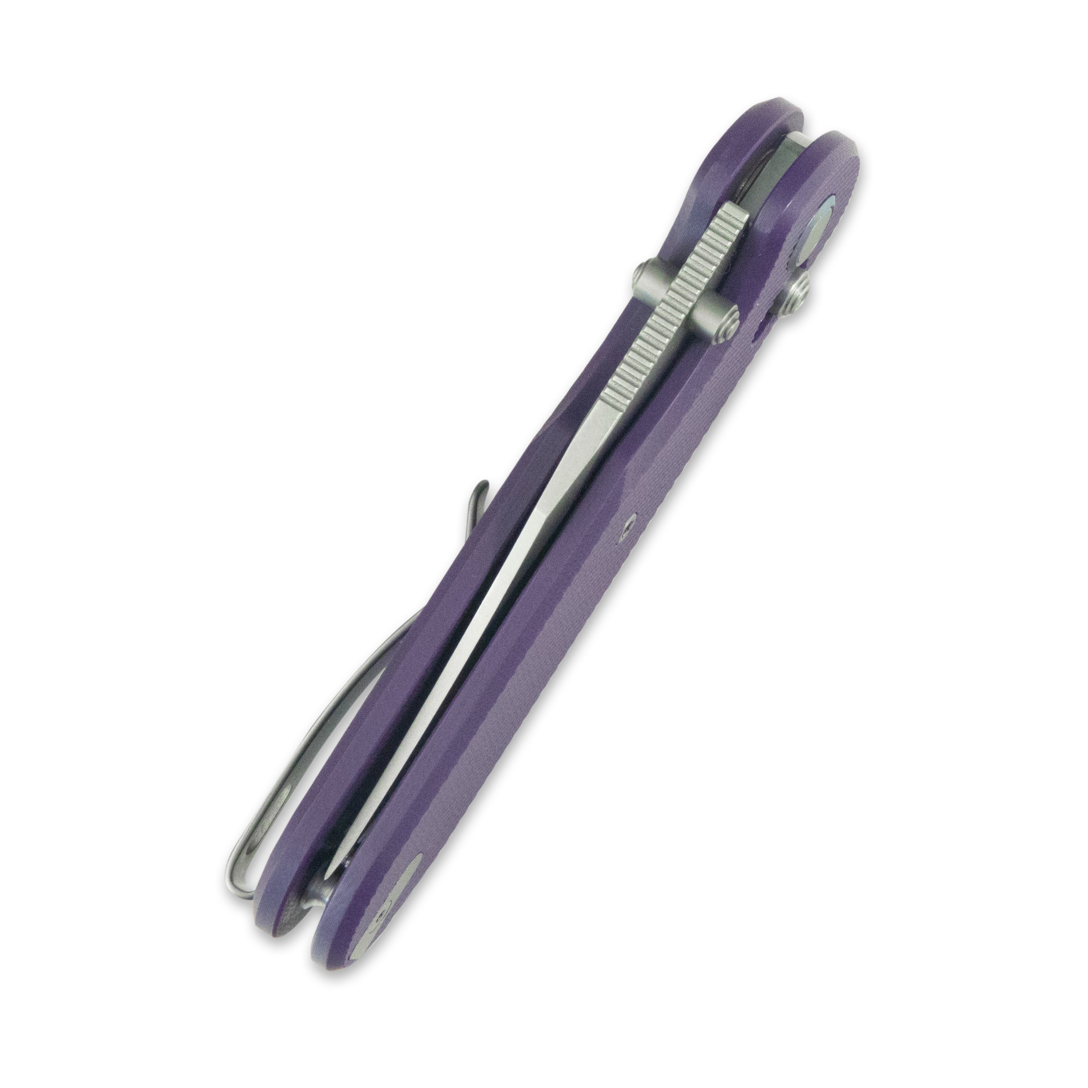 GEO Knife Ethereal Cutter Crossbar lock Folding Knife Purple G10 Handle 3.0" Stonewash Bohler M390 Blade GEO2401L