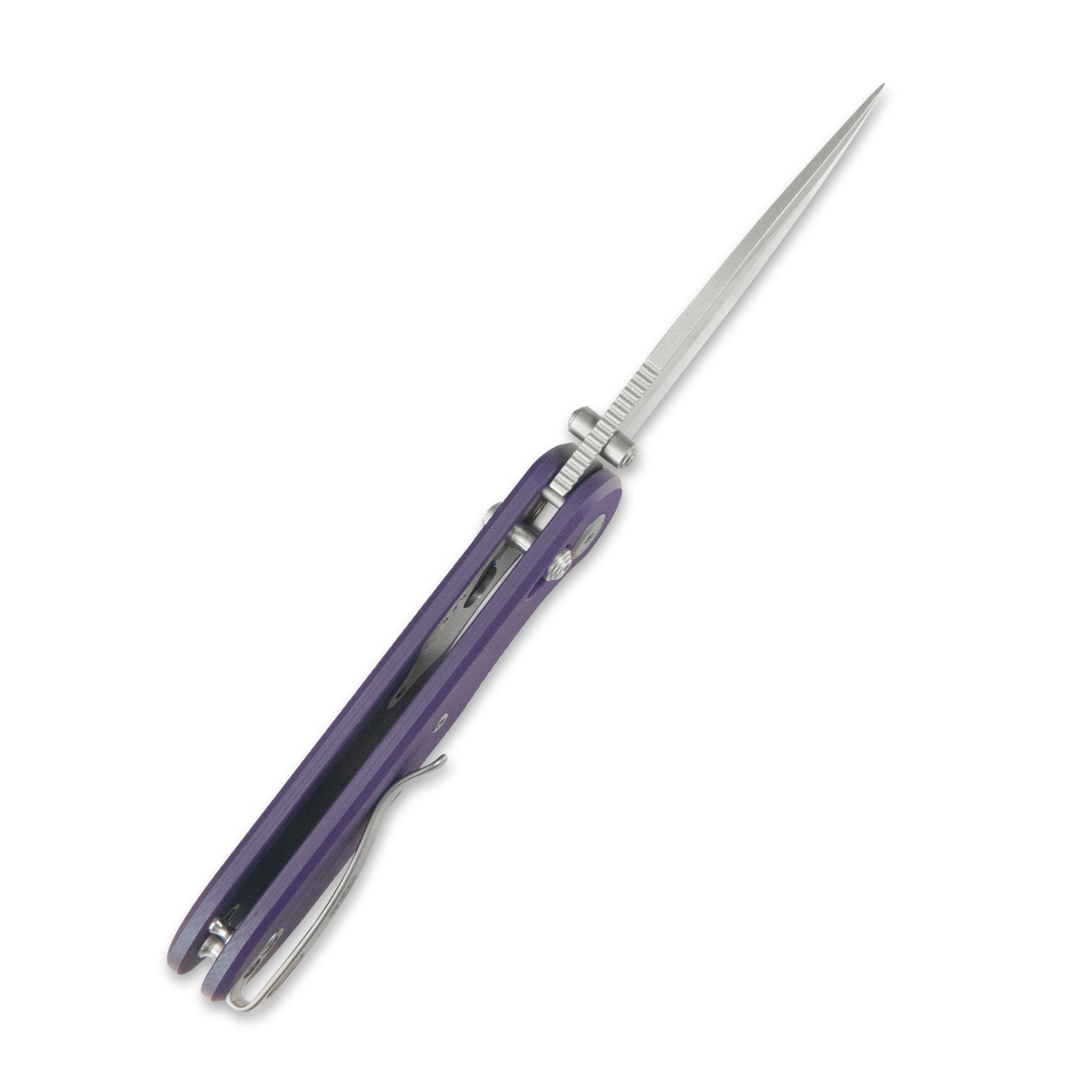 GEO Knife Ethereal Cutter Crossbar lock Folding Knife Purple G10 Handle 3.0" Stonewash Bohler M390 Blade GEO2402L