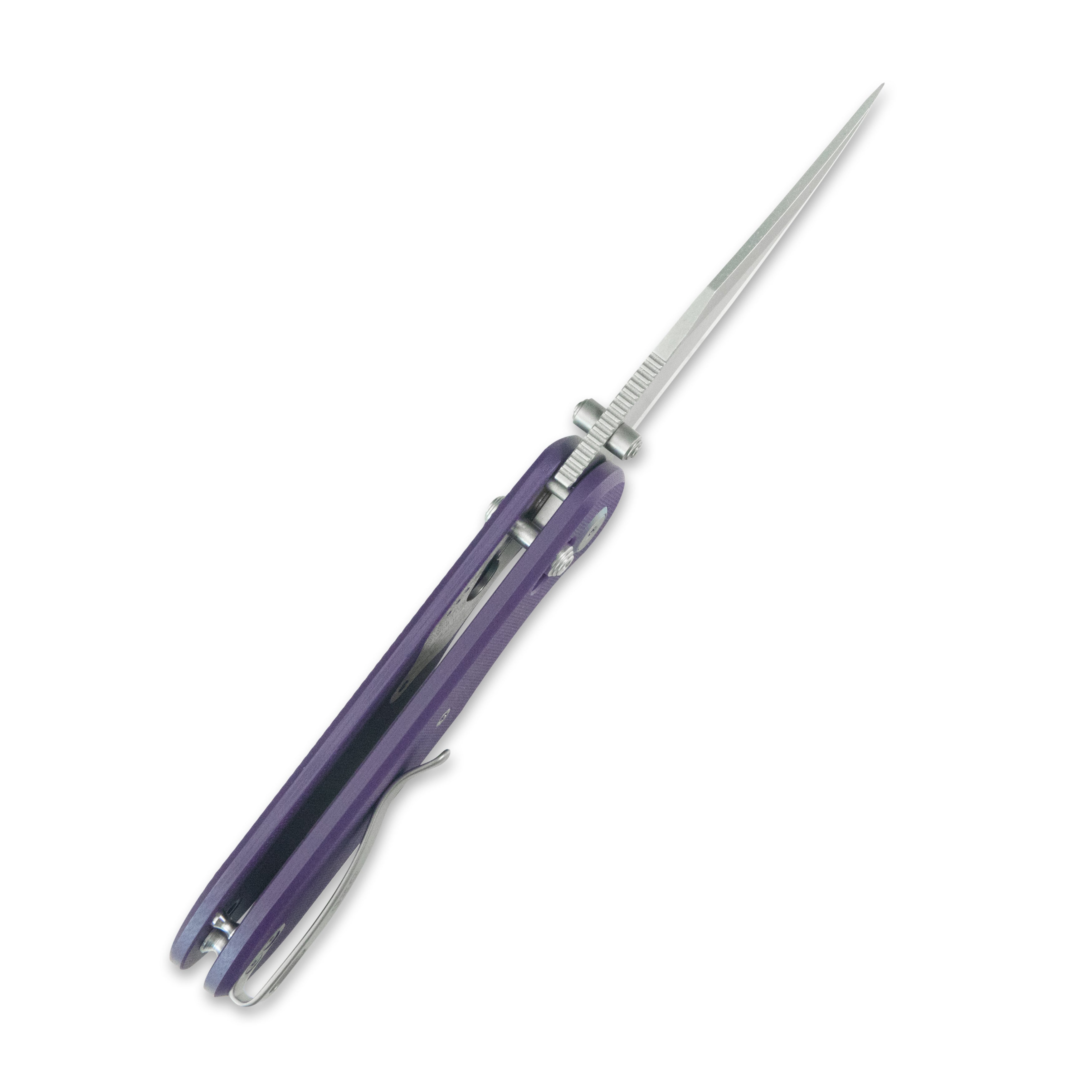 GEO Knife Ethereal Cutter Crossbar lock Folding Knife Purple G10 Handle 3.0" Stonewash Bohler M390 Blade GEO2401L