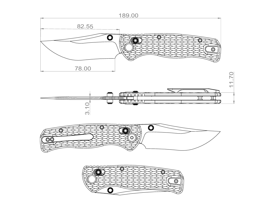 GEO Knife Sharp Shadow Crossbar lock Folding Knife Gray 6AL4V Titanium Handle 3.3" Stonewash Bohler M390 Blade GEO2504A