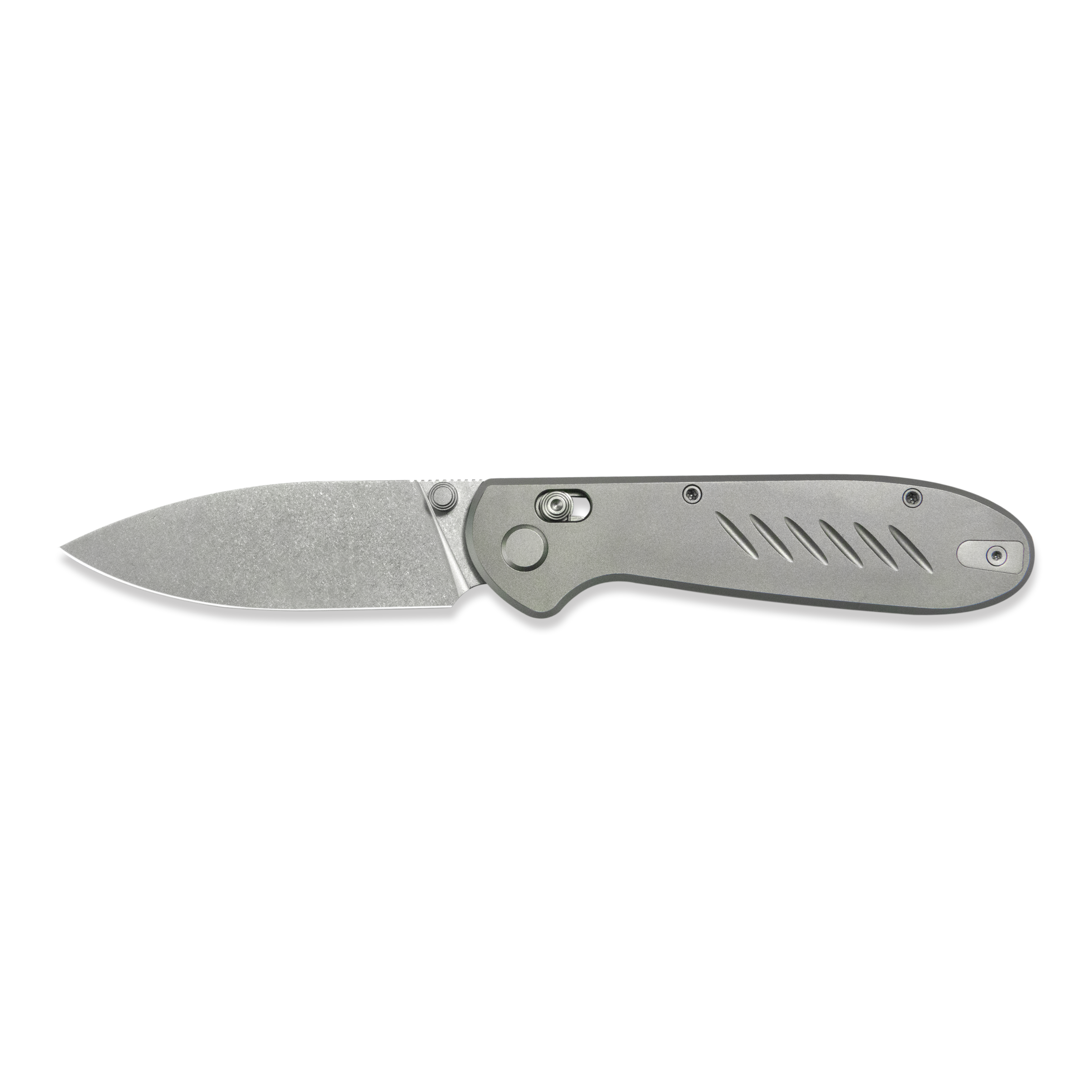 GEO Knife Frost Axis lock Folding Knife Gray 6AL4V Titanium Handle 3.4" Stonewash Bohler M390 Blade GEO2501A