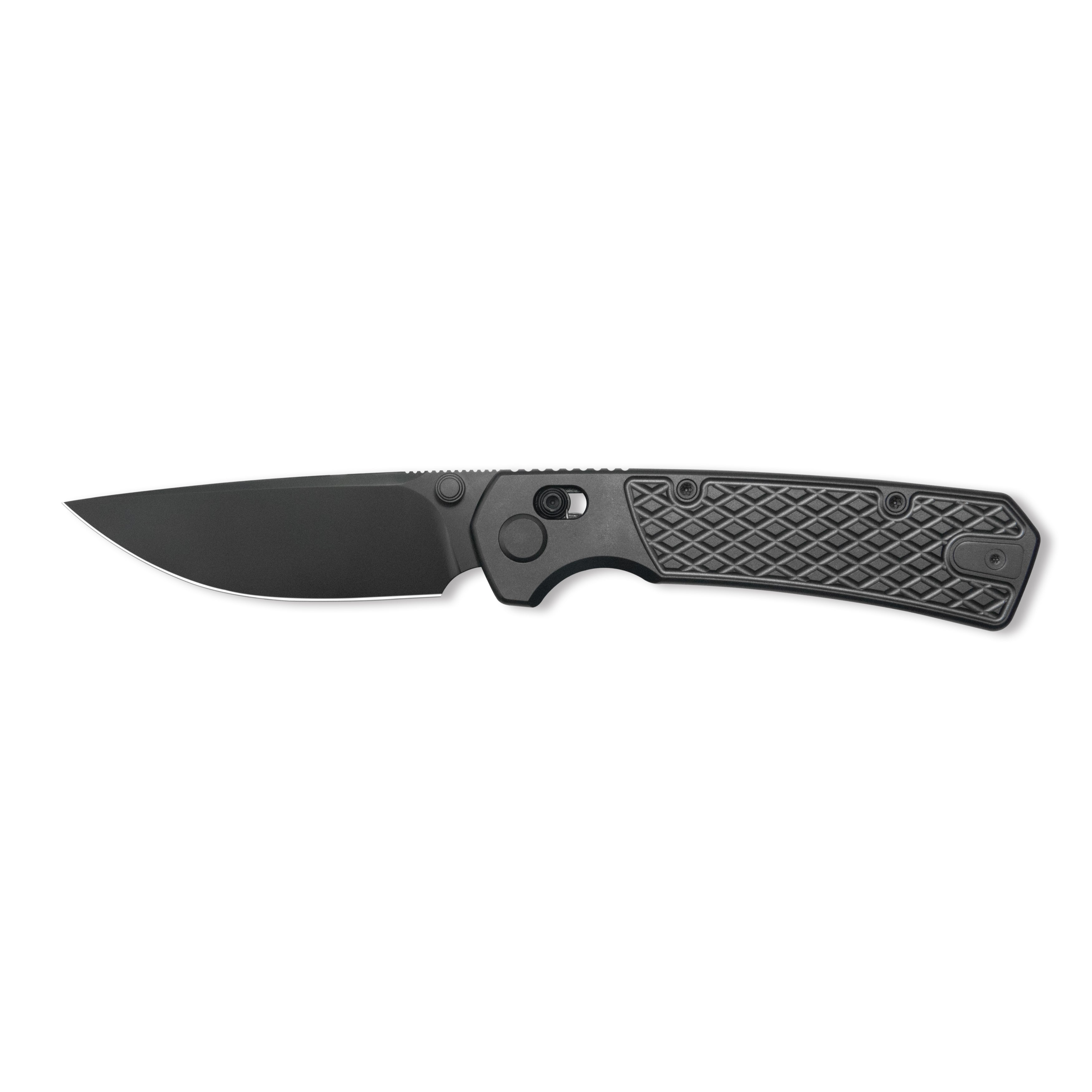 GEO Knife Blaze Crossbar lock Folding Knife Black DLC 6AL4V Titanium Handle 3.3" Black DLC Bohler M390 Blade GEO2502B