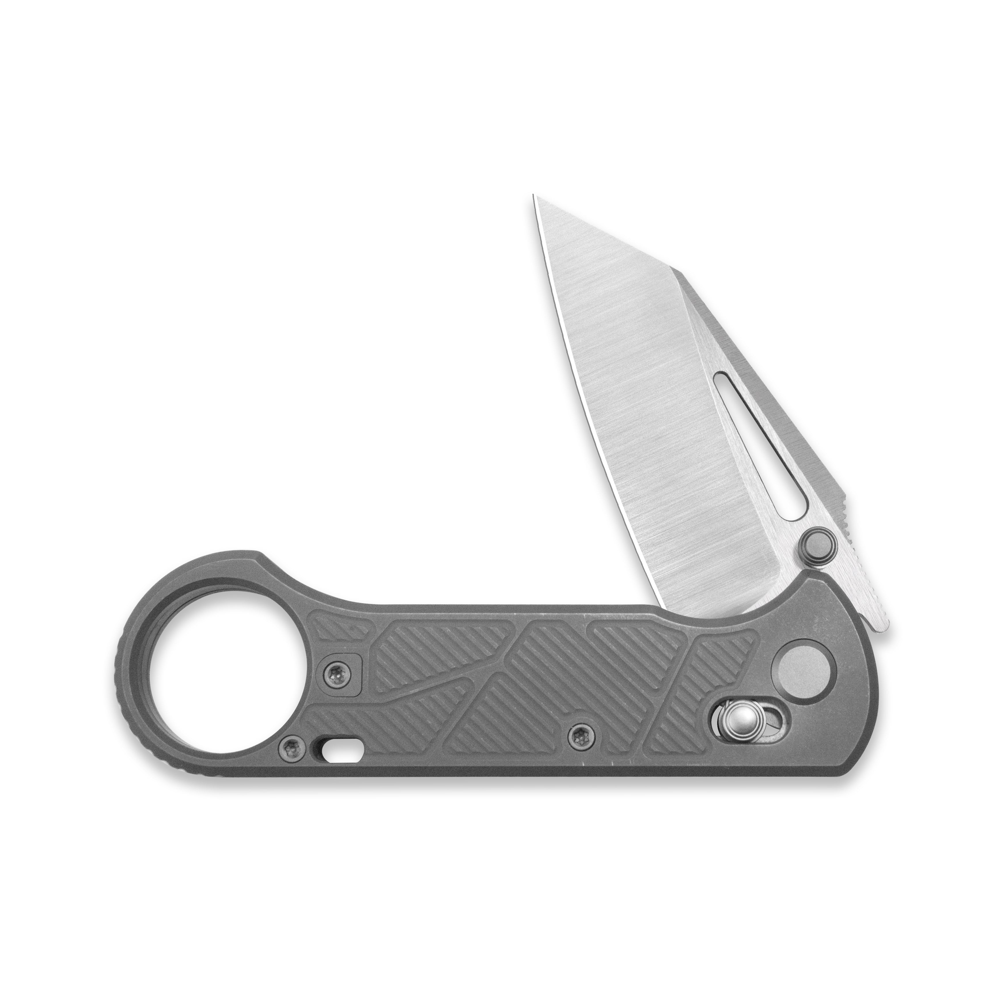 GEO Knife Aska Crossbar lock Folding Knife Dark 6AL4V Titanium Handle 2.8" Hand-Rubbed Satin Stonewash Bohler M390 Blade GEO2511B