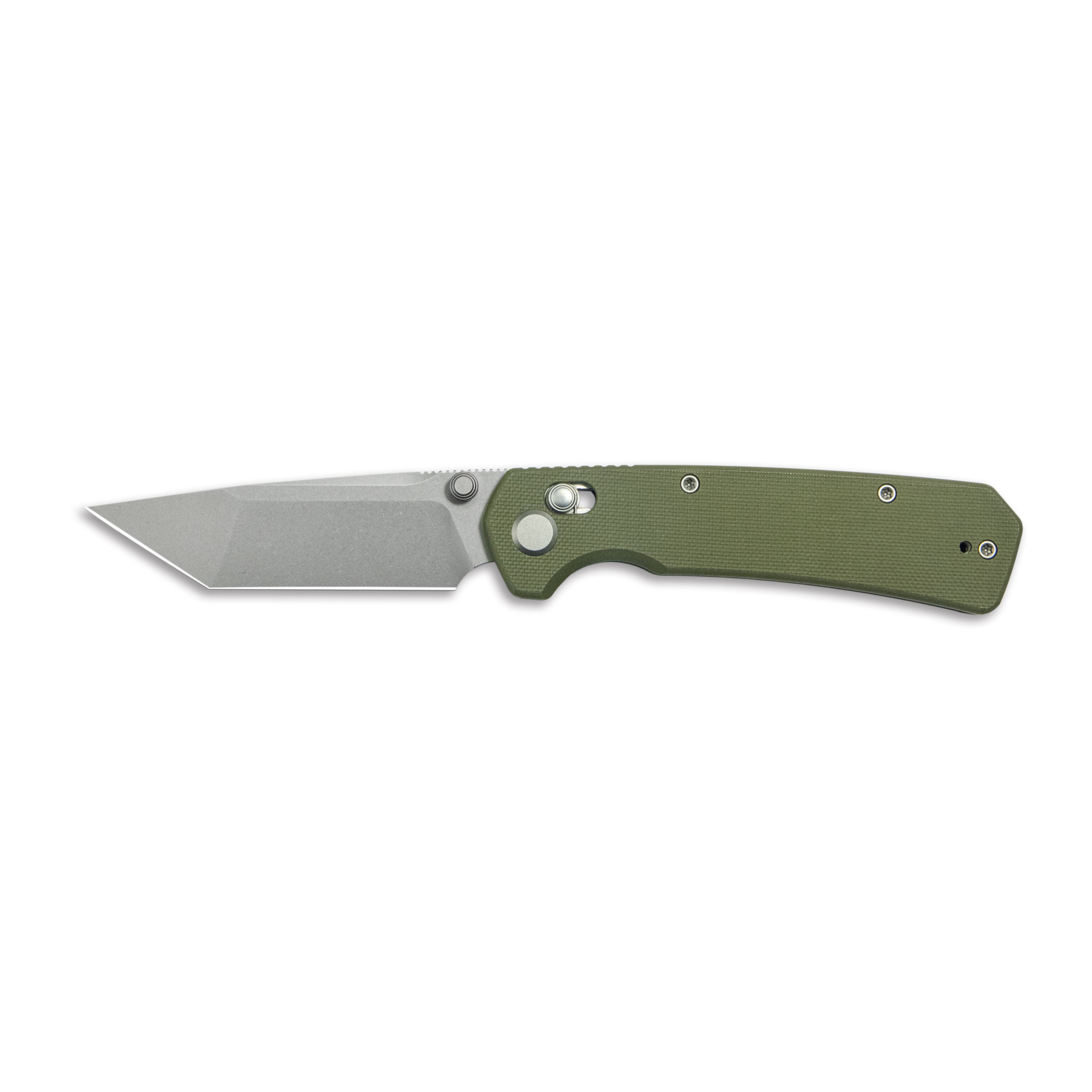 ( Pre-order ) GEO Knife Blaze Crossbar lock Folding Knife Green G10 Handle 3.3" Stonewash Bohler M390 Blade GEO2503H