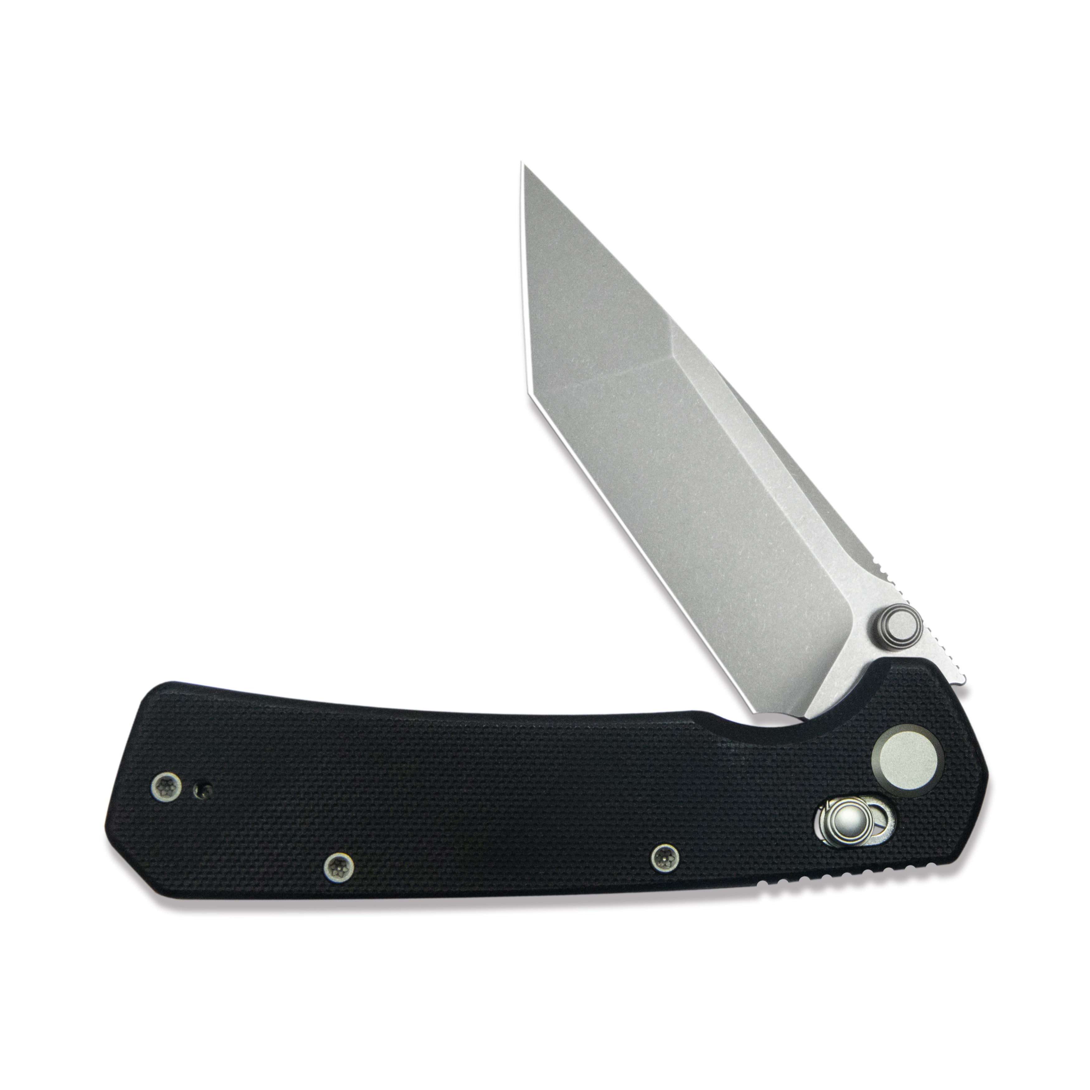 ( Pre-order ) GEO Knife Blaze Crossbar lock Folding Knife Black G10 Handle 3.3" Stonewash Bohler M390 Blade GEO2503D