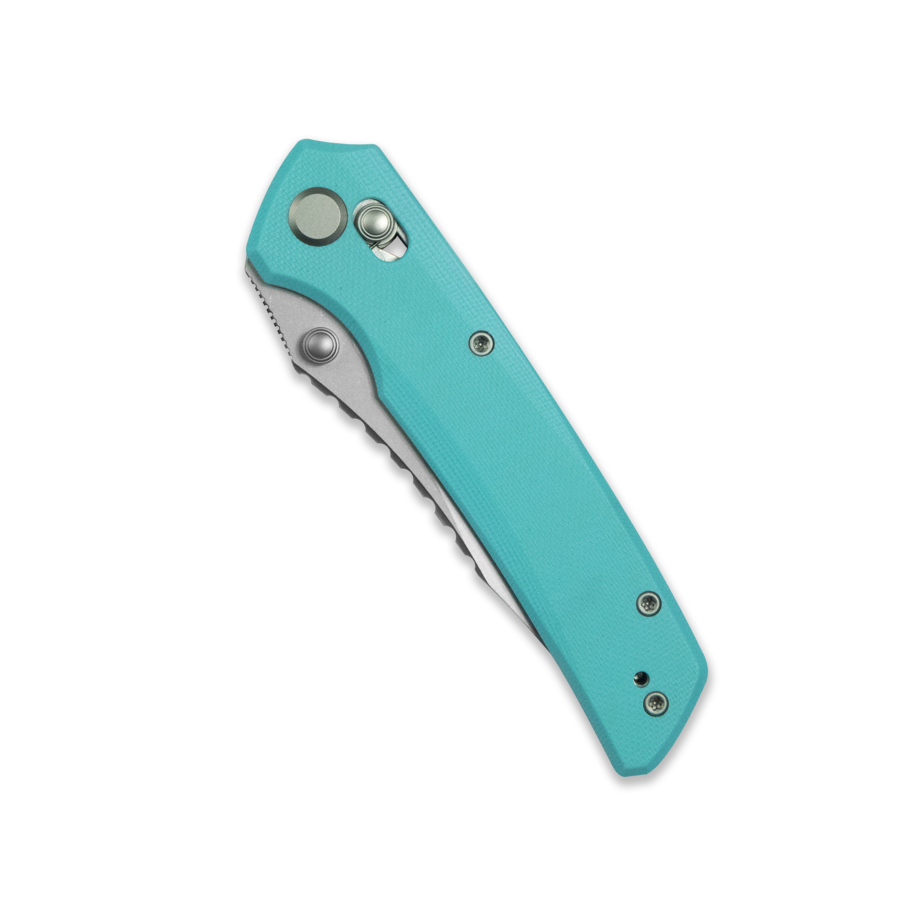 GEO Knife Cirex Crossbar lock Folding Knife Tiffany Blue G10 Handle 3.5" Stonewash Bohler M390 Blade GEO2601B