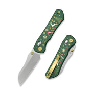 (Pre-order) Christmas Edition: GEO Knife Komodo Crossbar lock Folding Knife Green G10 Handle 3.1" Stonewash Bohler M390 Blade GEO2509-1A