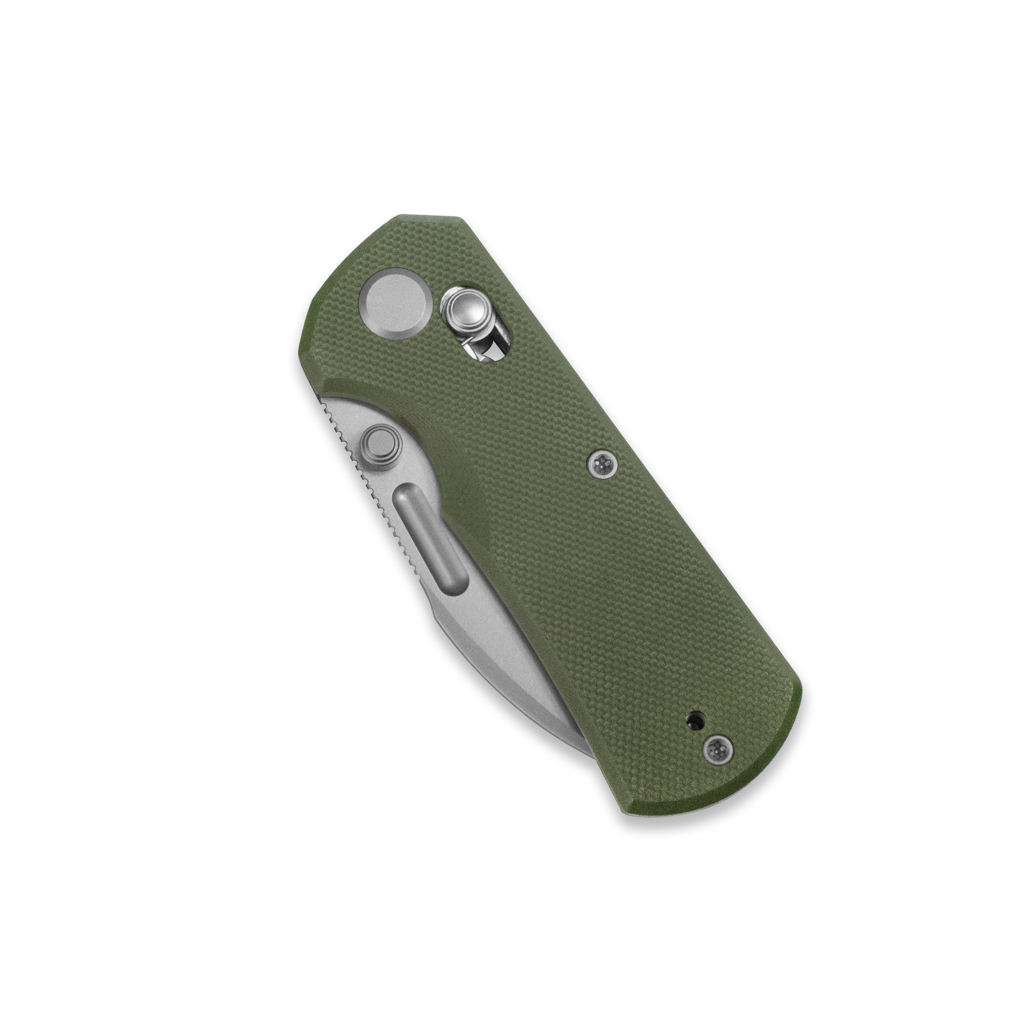 GEO Knife Belluf Crossbar lock Folding Knife Green G10 Handle 2.4" Stonewash Bohler M390 Blade GEO2508E