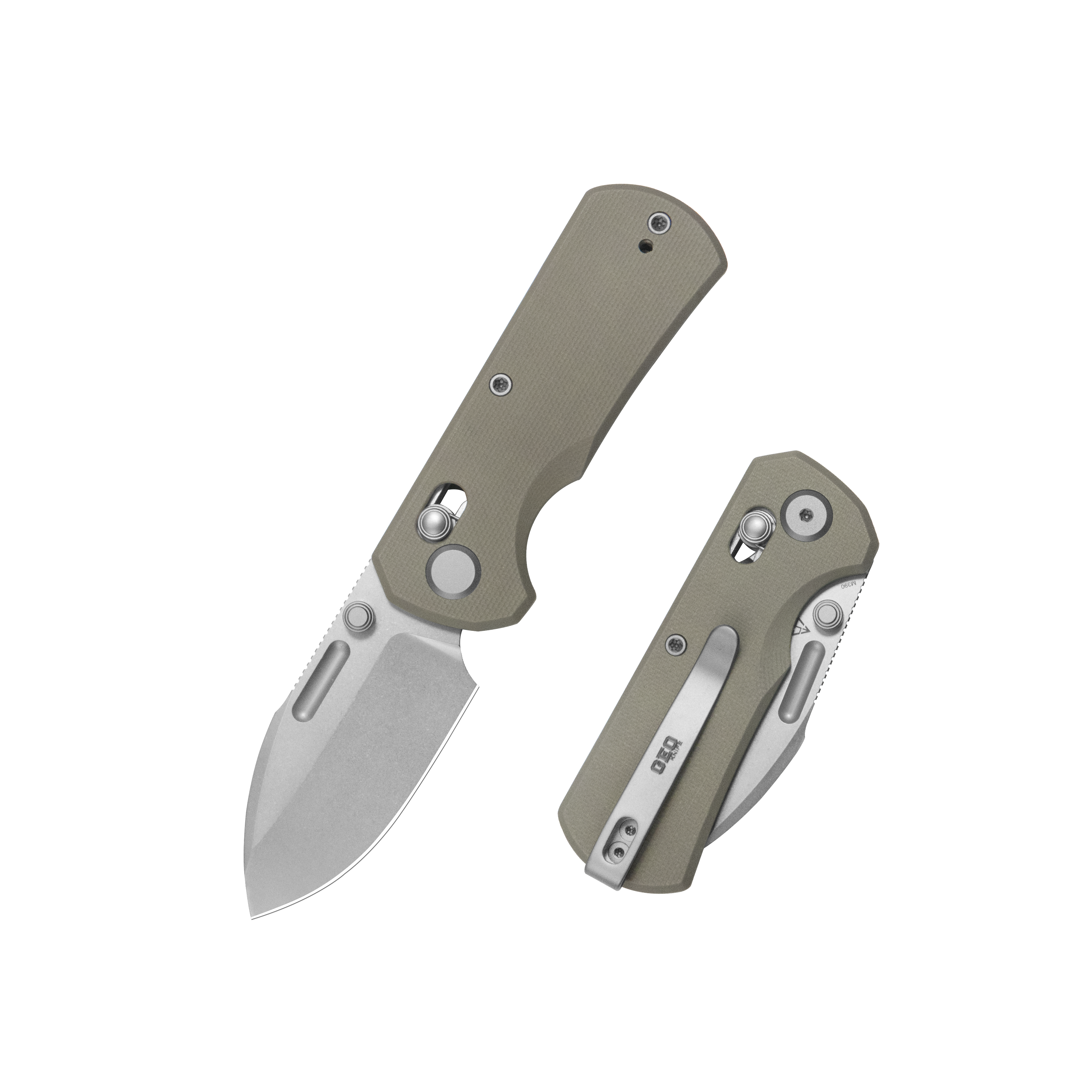 GEO Knife Belluf Crossbar lock Folding Knife Khaki G10 Handle 2.4" Stonewash Bohler M390 Blade GEO2508F