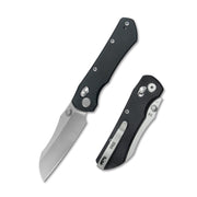 GEO Knife Komodo Crossbar lock Folding Knife Black G10 Handle 3.1" Stonewash Bohler M390 Blade GEO2509E