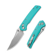 GEO Knife Cirex Crossbar lock Folding Knife Tiffany Blue G10 Handle 3.5" Stonewash Bohler M390 Blade GEO2601B