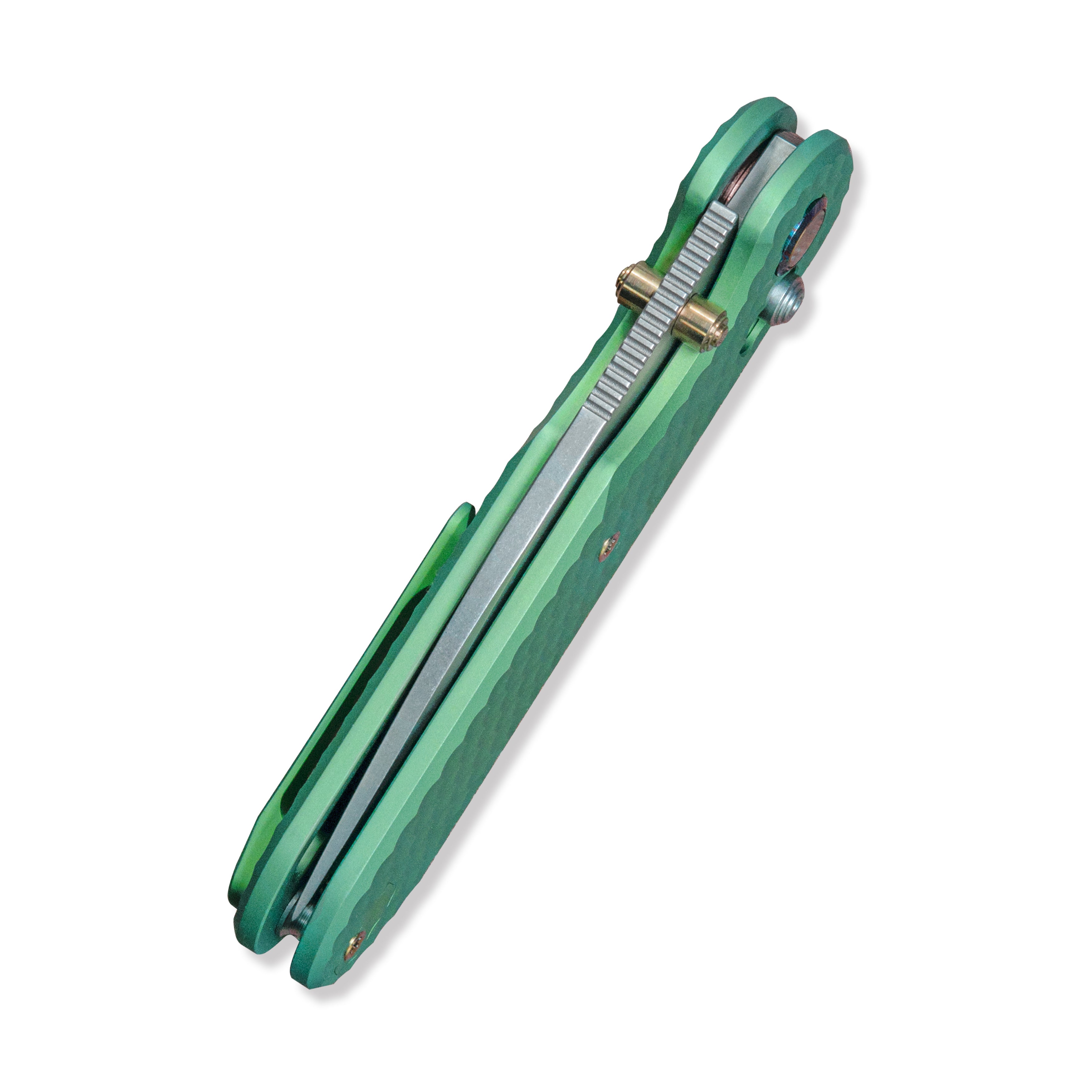 Geo knife Ethereal Cutter Axis lock Folding Knife Green 6AL4V Titanium Handle 3.0" Stonewash Bohler M390 Blade GEO2402H