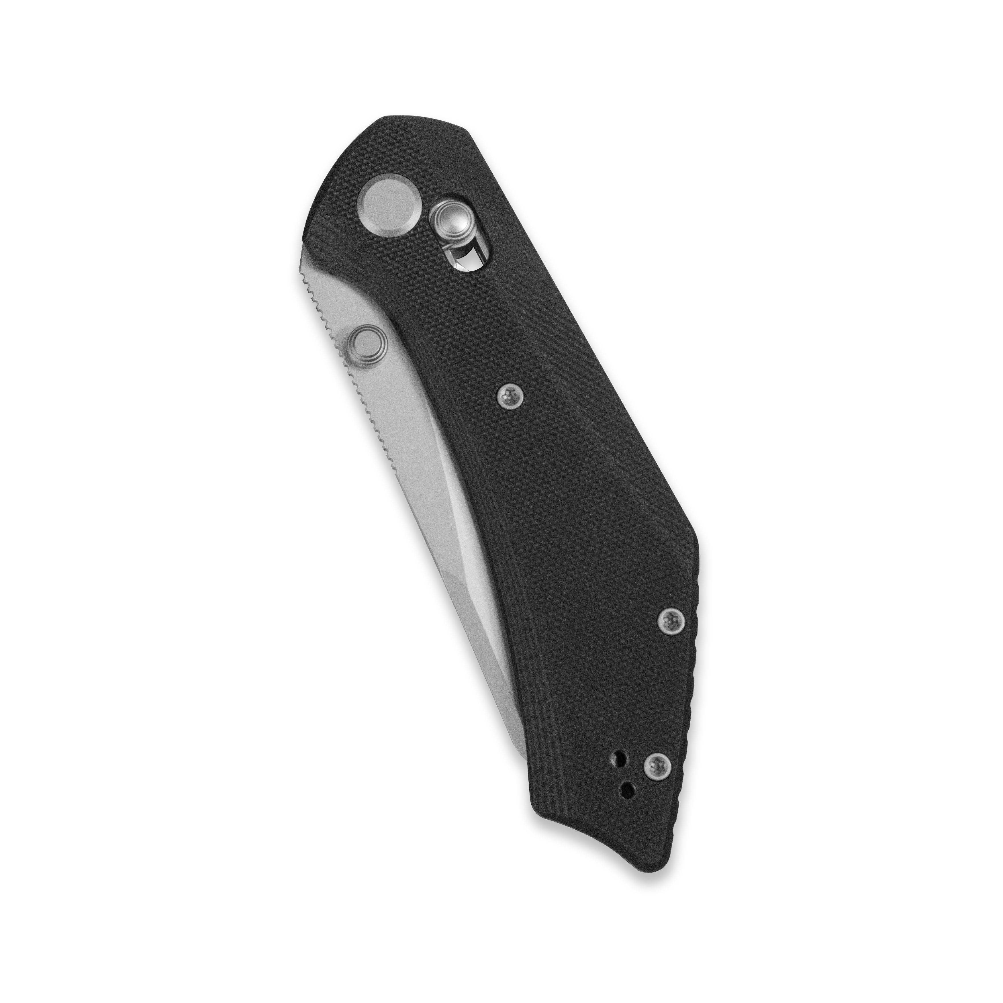 GEO Knife DIVID Crossbar lock Folding Knife Black G10 Handle 3.3" Stonewash Bohler M390 Blade  GEO2507E