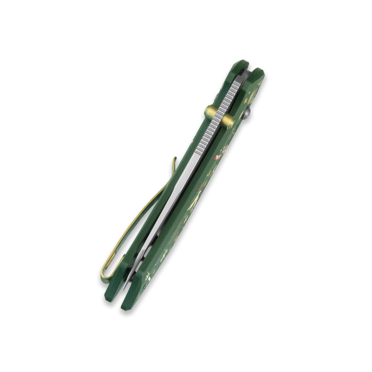 (Pre-order) Christmas Edition: GEO Knife DIVID Crossbar lock Folding Knife Green G10 Handle 3.3" Stonewash Bohler M390 Blade  GEO2507L