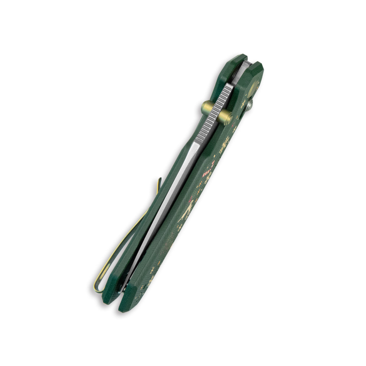 (Pre-order) Christmas Edition: GEO Knife Ravyn Crossbar lock Folding Knife Green G10 Handle 3" Stonewash Bohler M390 Blade GEO2602D