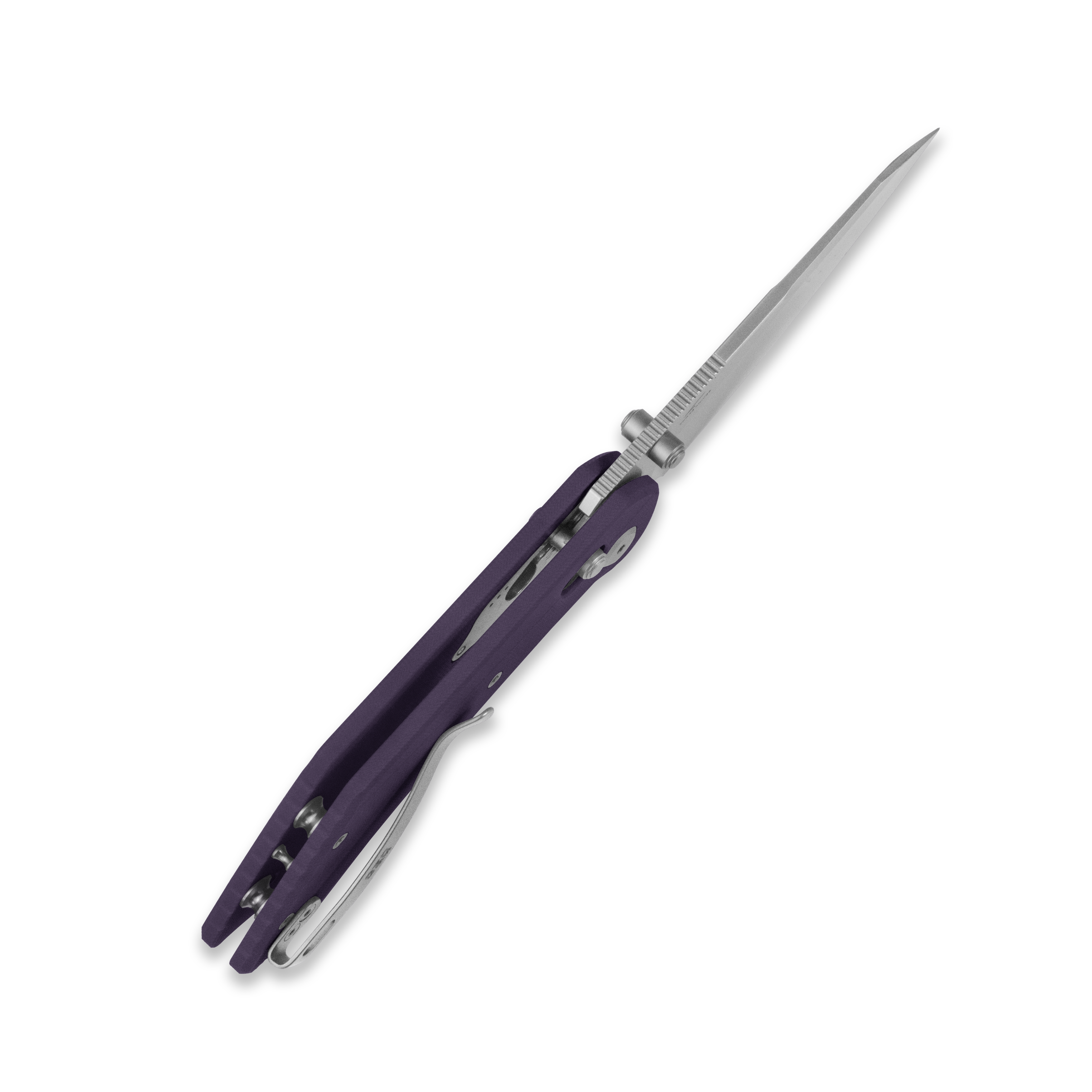 GEO Knife DIVID Crossbar lock Folding Knife Purple G10 Handle 3.3" Stonewash Bohler M390 Blade GEO2507G