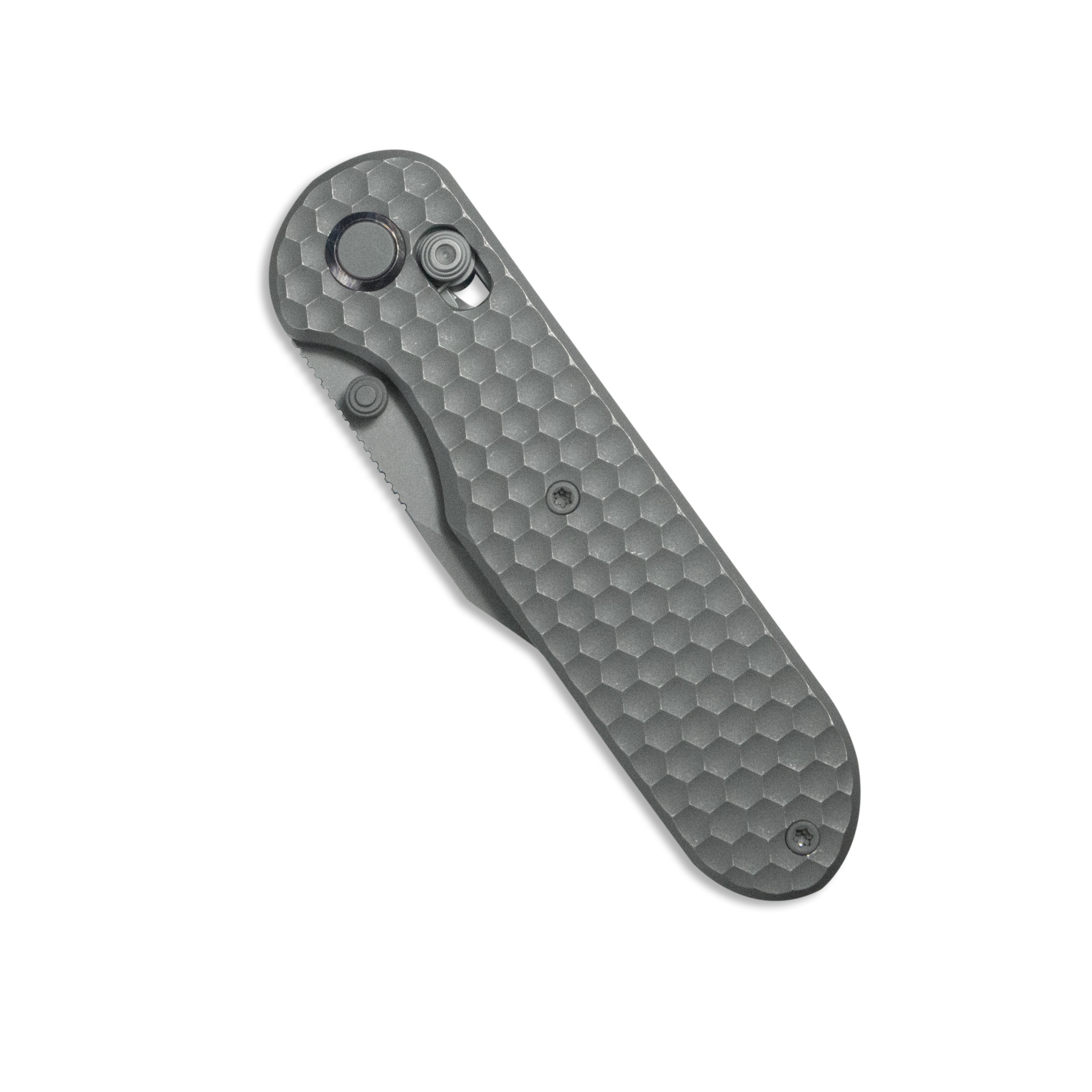 Geo knife Ethereal Cutter Axis lock Folding Knife Gray 6AL4V Titanium Handle 3.0" Darkwash Bohler M390 Blade GEO2401C