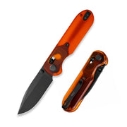 Blade HQ Exclusives SKU : GEO Knife Ethereal Cutter Crossbar lock Folding Knife Orange Acrylic Handle 3.0" Black DLC CPM S90V Blade GE02402-1A