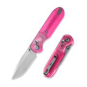 Blade HQ Exclusives SKU : GEO Knife Ethereal Cutter Crossbar lock Folding Knife Pink Acrylic Handle 3.0" Stonewash CPM S90V Blade GEO2402Z